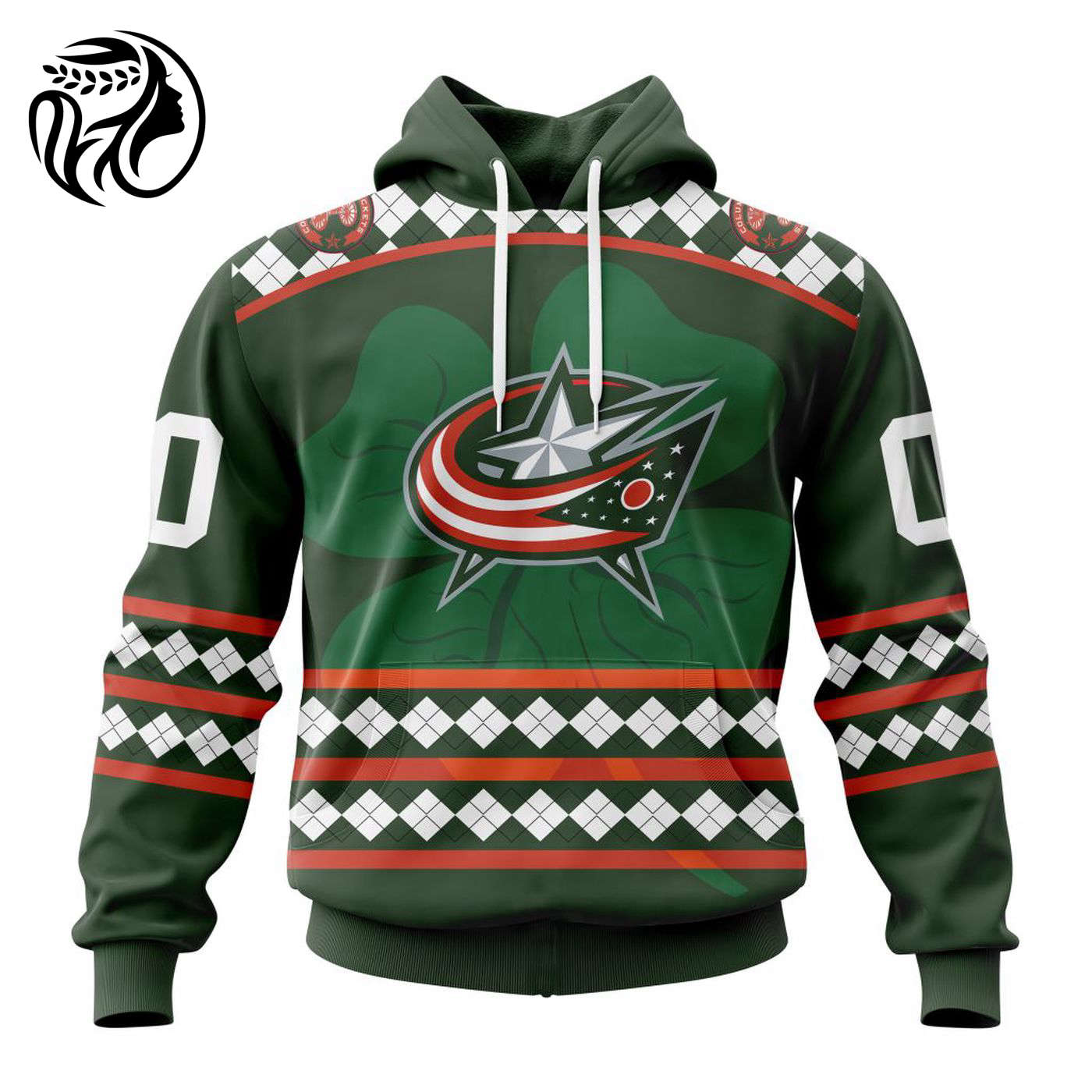 Columbus Blue Jackets | Specialized Unisex Kits Hockey Celebrate St Patrick’s Day V0222 3d Printed Hoodie 3d Printed Hoodie
