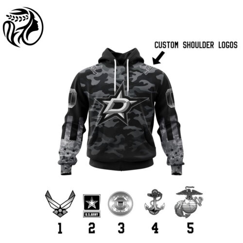 Dallas Stars | Specialized Kits With Camo Color And You Can Customs YourService Branches 3d Printed Hoodie 3d Printed Hoodie