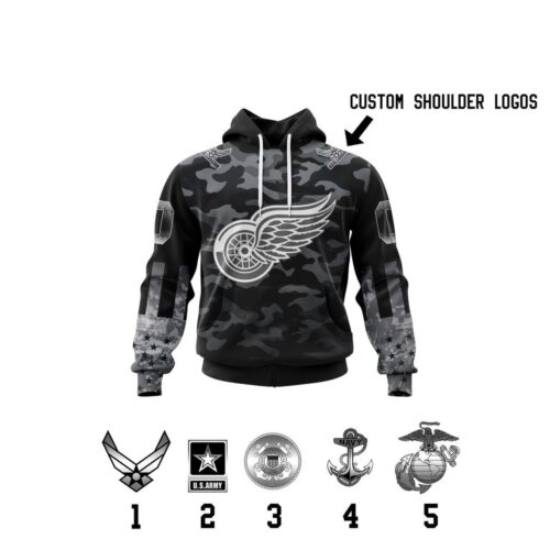 Detroit Red Wings | Specialized Kits With Camo Color And You Can Customs YourService Branches 3d Printed Hoodie 3d Printed Hoodie