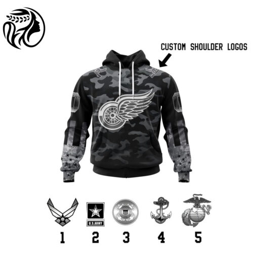 Detroit Red Wings | Specialized Kits With Camo Color And You Can Customs YourService Branches 3d Printed Hoodie 3d Printed Hoodie