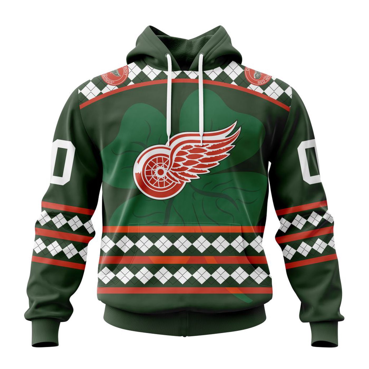Detroit Red Wings | Specialized Unisex Kits Hockey Celebrate St Patrick’s Day V0222 3d Printed Hoodie 3d Printed Hoodie