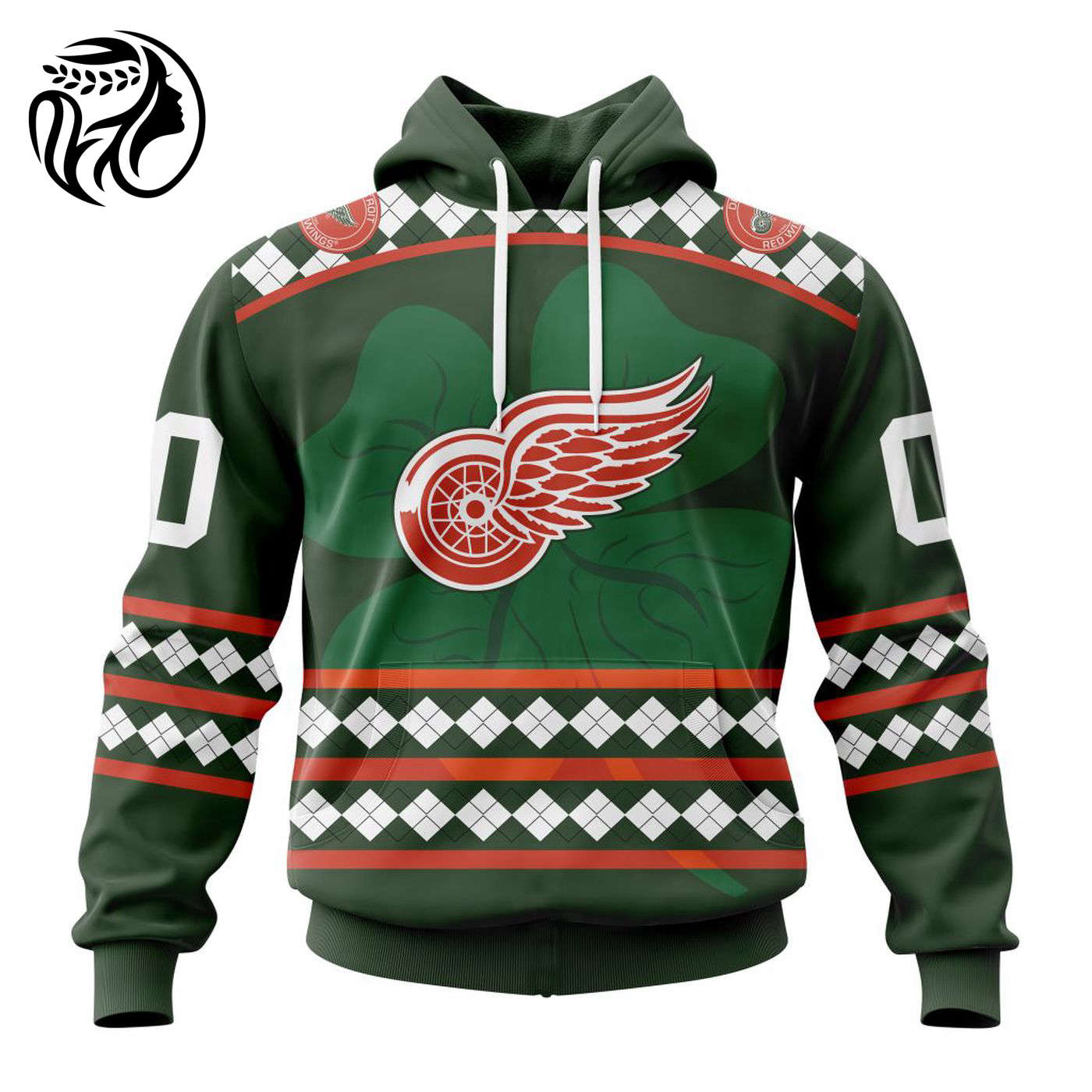 Detroit Red Wings | Specialized Unisex Kits Hockey Celebrate St Patrick’s Day V0222 3d Printed Hoodie 3d Printed Hoodie