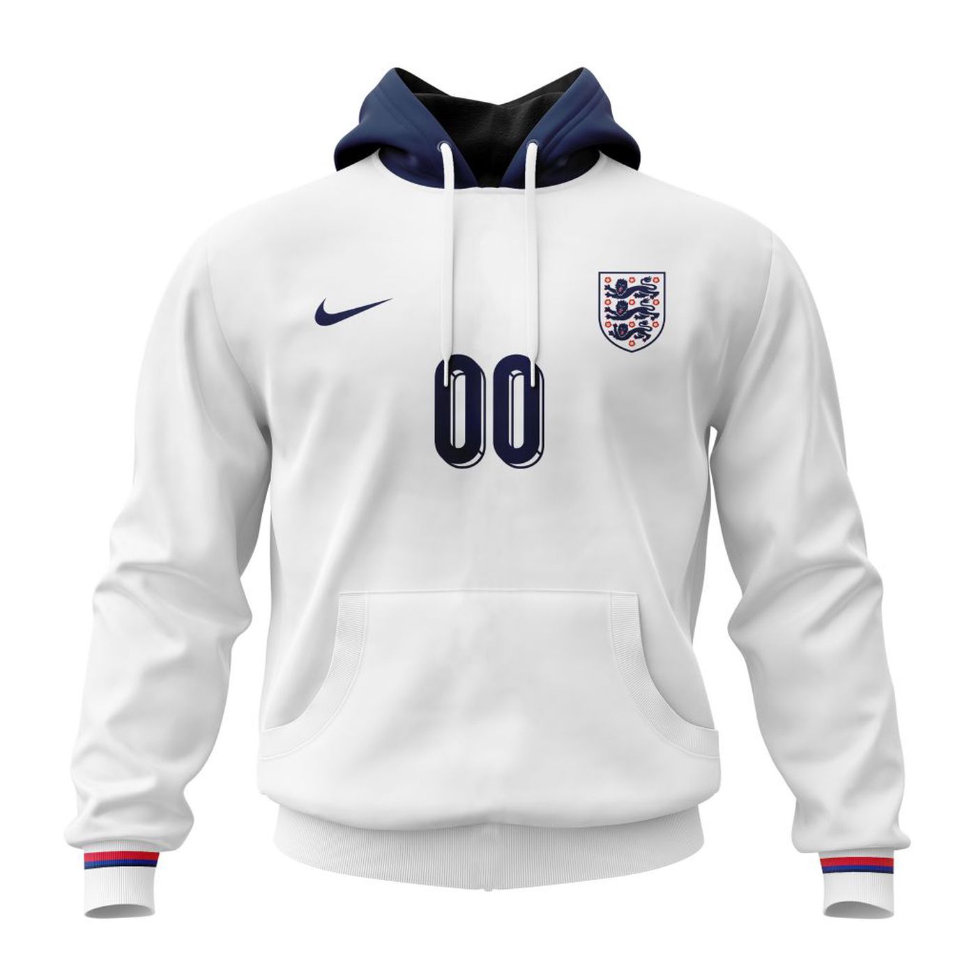 England National Football Team Personalized 2024 Home Kits 3d Printed Hoodie 3d Printed Hoodie
