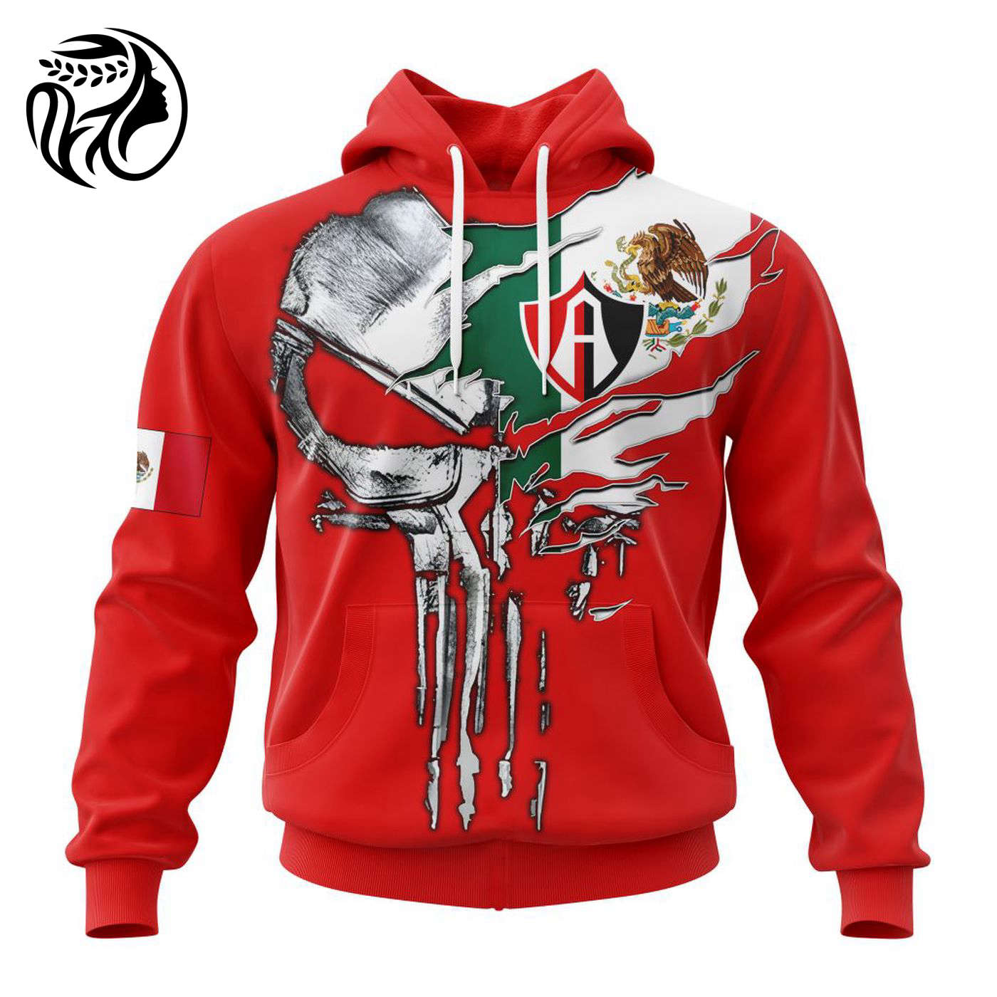 LIGA MX Atlas F.C Special Skull Design Concept Kits ST2401 3d Printed Hoodie 3d Printed Hoodie
