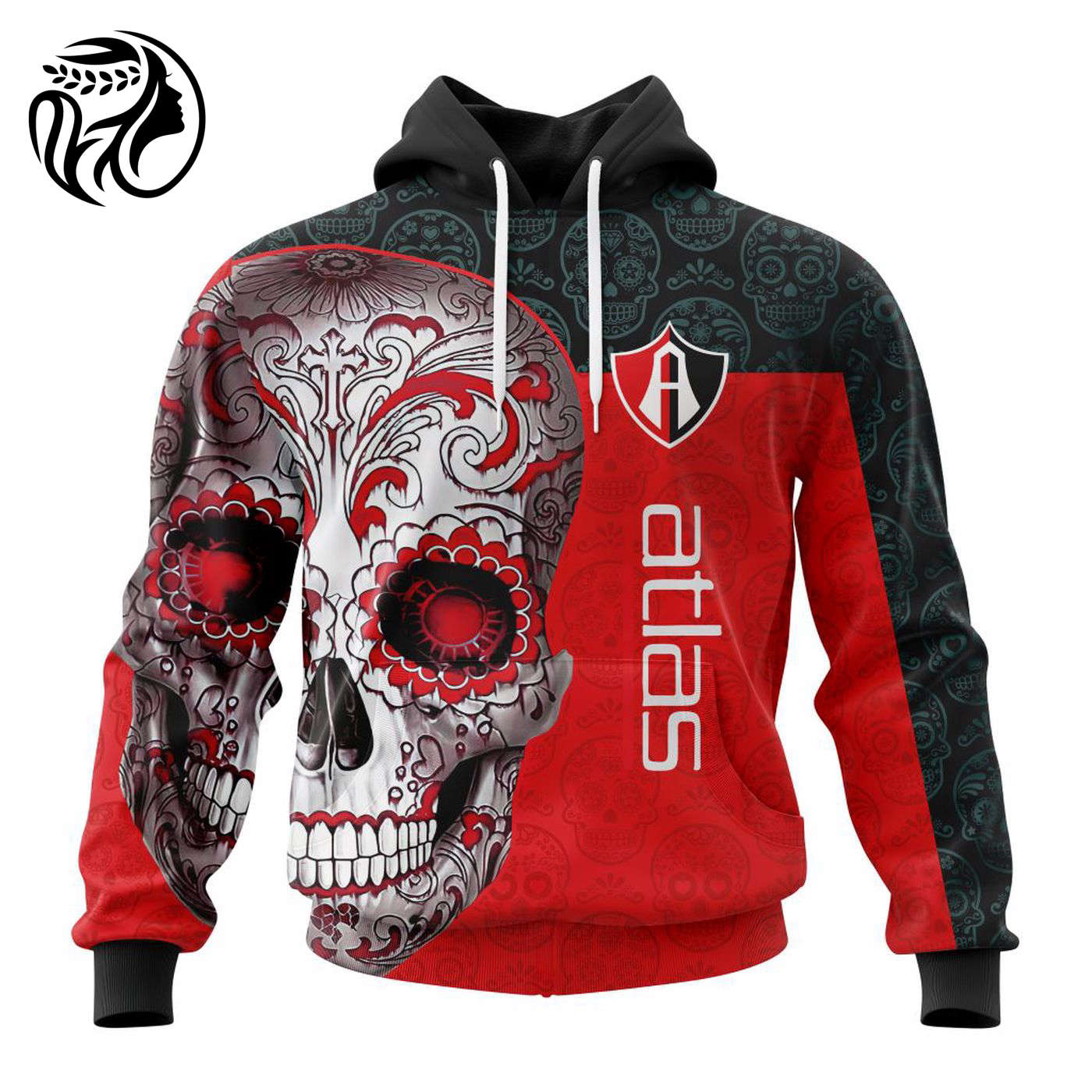 LIGA MX Atlas F.C Special Sugar Skull Kits For Dia De Muertos ST2201 3d Printed Hoodie 3d Printed Hoodie