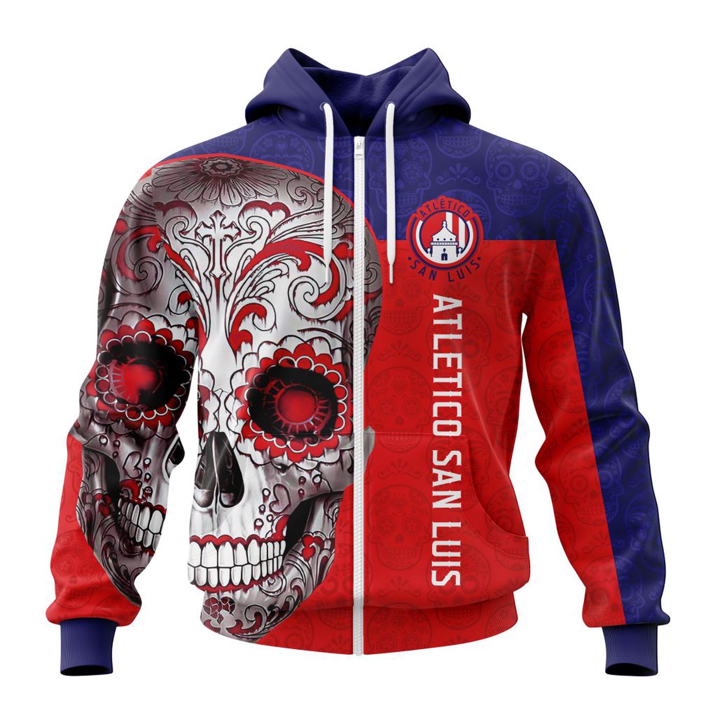 LIGA MX Atletico San Luis Special Sugar Skull Kits For Dia De Muertos ST2201 3d Printed Hoodie 3d Printed Hoodie