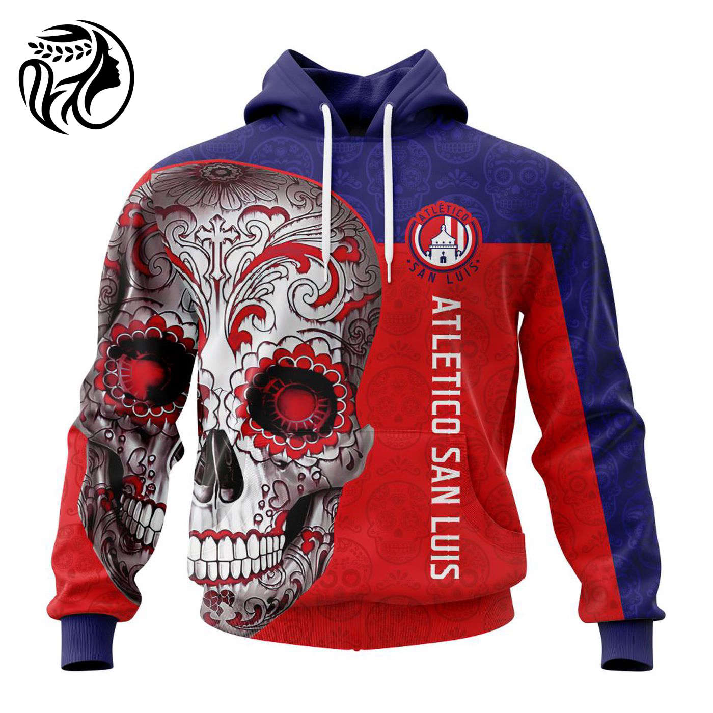 LIGA MX Atletico San Luis Special Sugar Skull Kits For Dia De Muertos ST2201 3d Printed Hoodie 3d Printed Hoodie