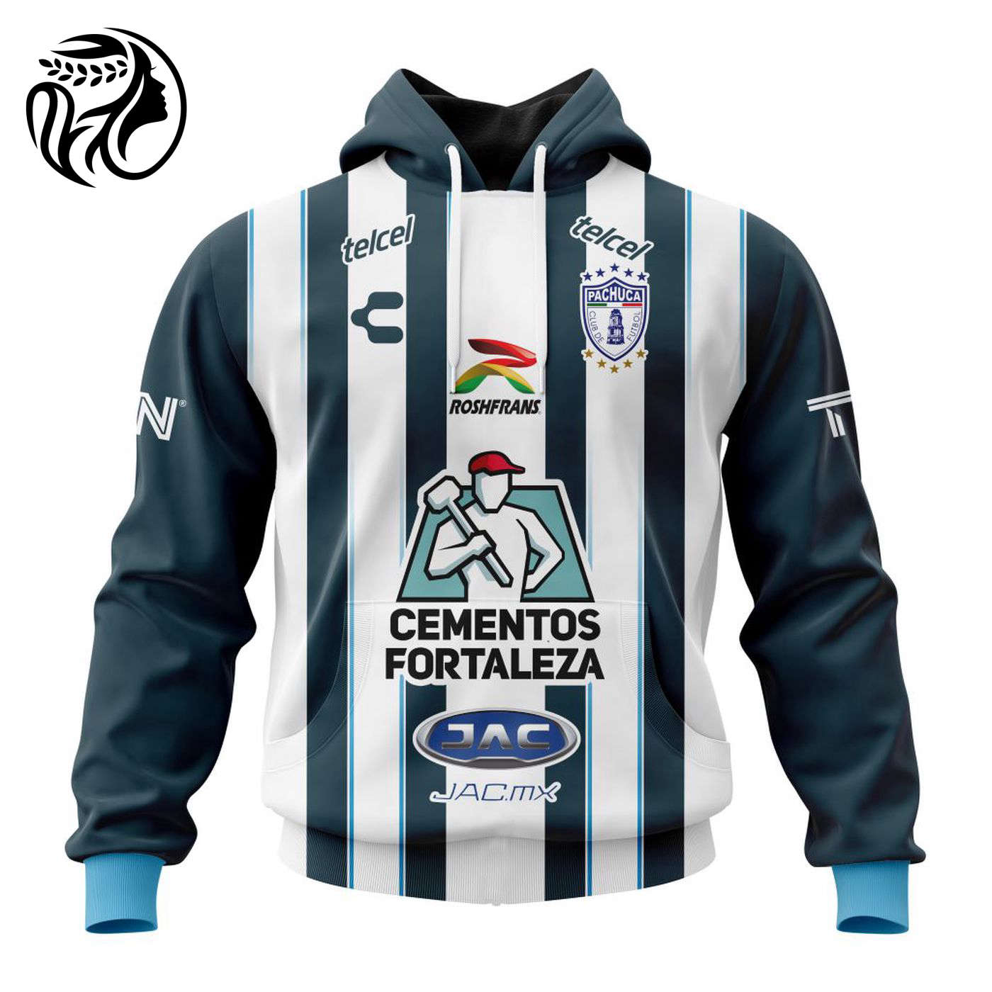LIGA MX C.F. Pachuca 2023 – 2024 Home Kits 3d Printed Hoodie 3d Printed Hoodie