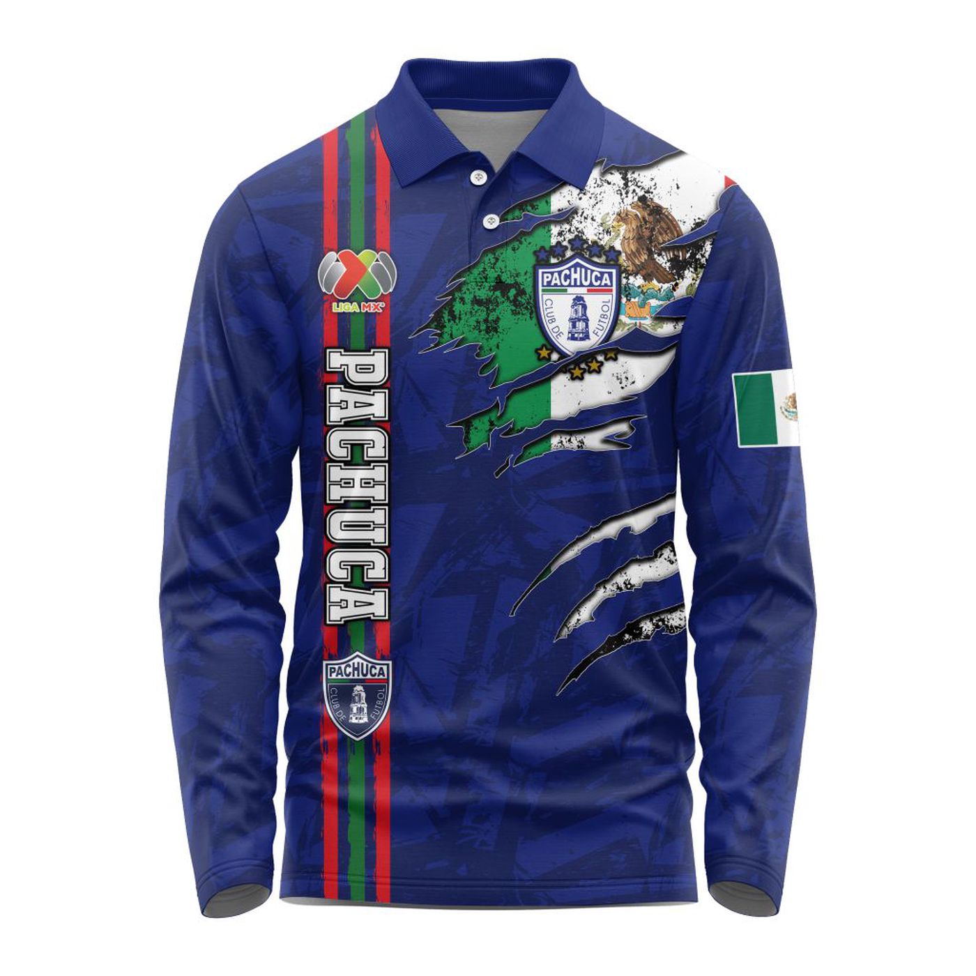 LIGA MX C.F. Pachuca Special Long Sleeve Polo Design Kits ST2401 3d Printed Hoodie 3d Printed Hoodie
