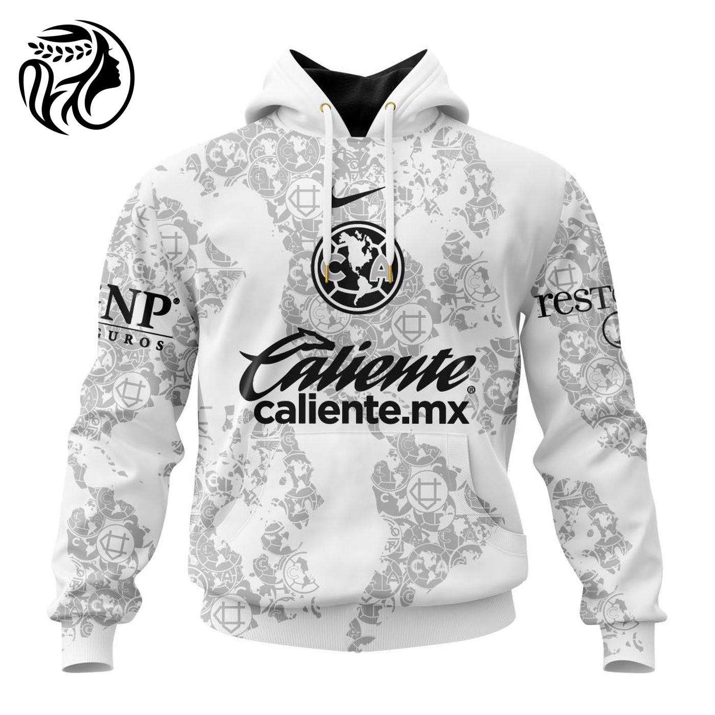 LIGA MX Club America Personalized 2024-2025 White Design Kits 3d Printed Hoodie 3d Printed Hoodie