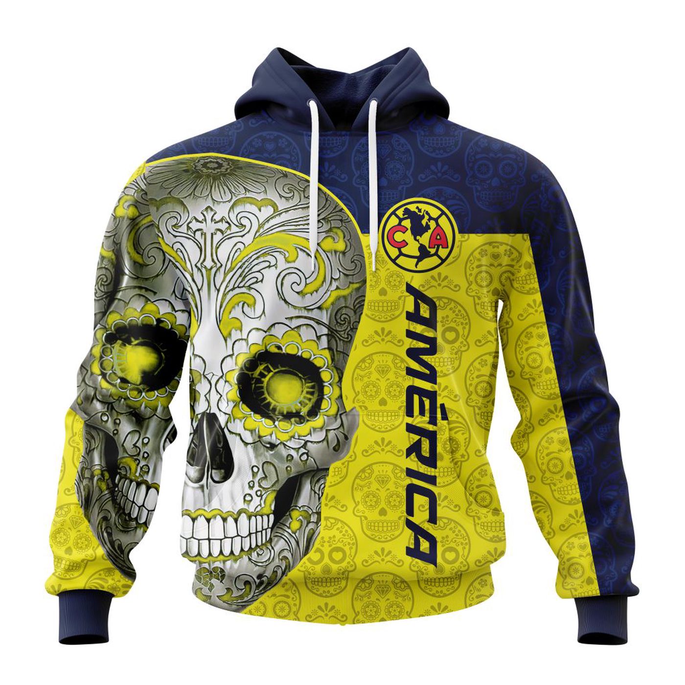 LIGA MX Club America Special Sugar Skull Kits For Dia De Muertos ST2201 3d Printed Hoodie 3d Printed Hoodie