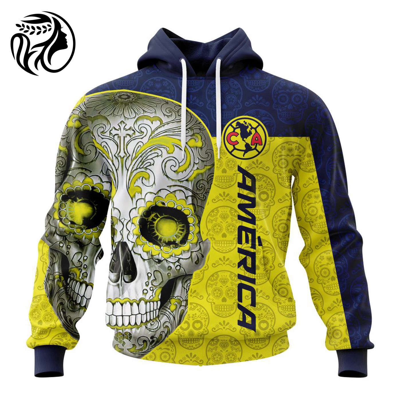 LIGA MX Club America Special Sugar Skull Kits For Dia De Muertos ST2201 3d Printed Hoodie 3d Printed Hoodie