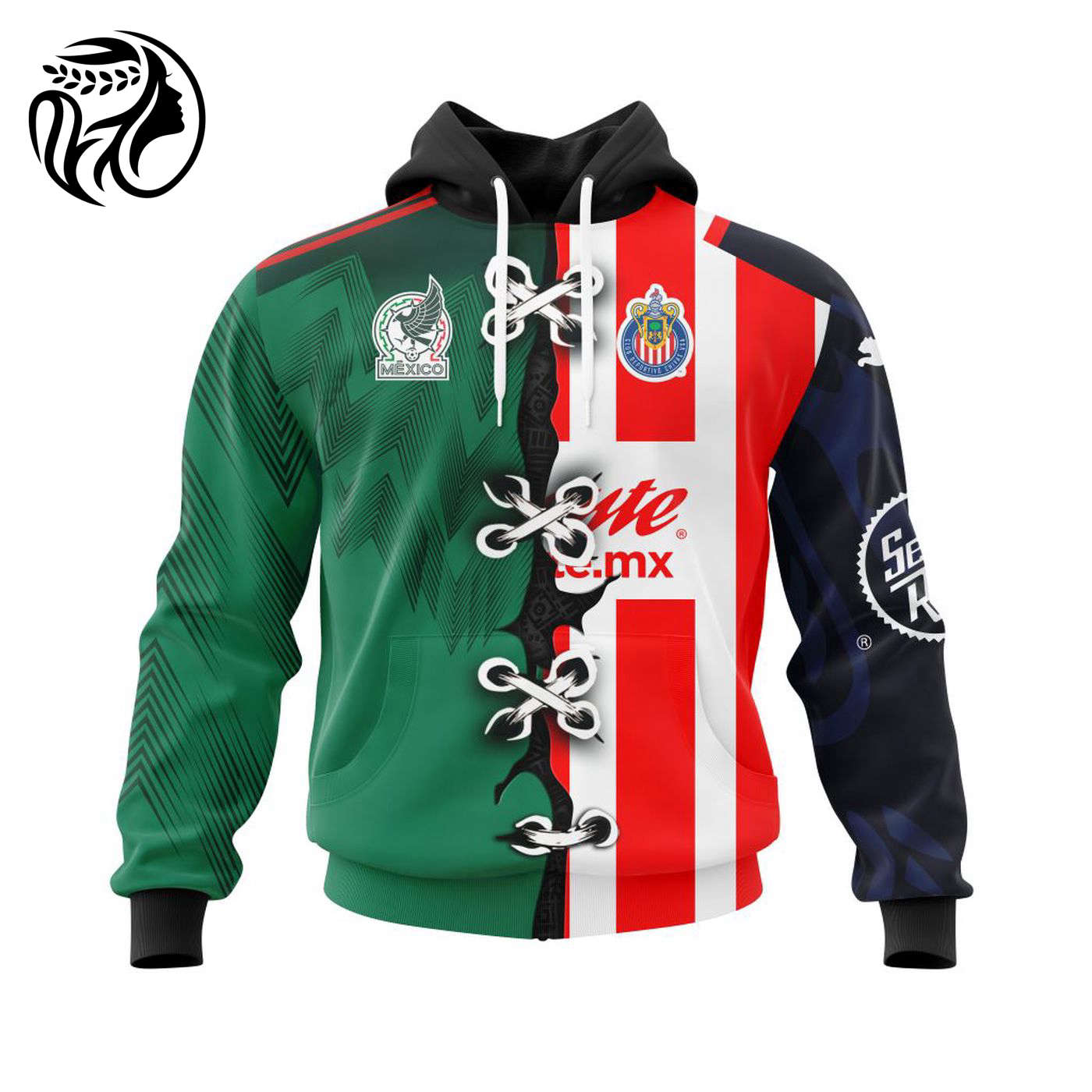 LIGA MX Club Chivas Guadalajara Home Mix Mexico 2022 Kits 3d Printed Hoodie 3d Printed Hoodie