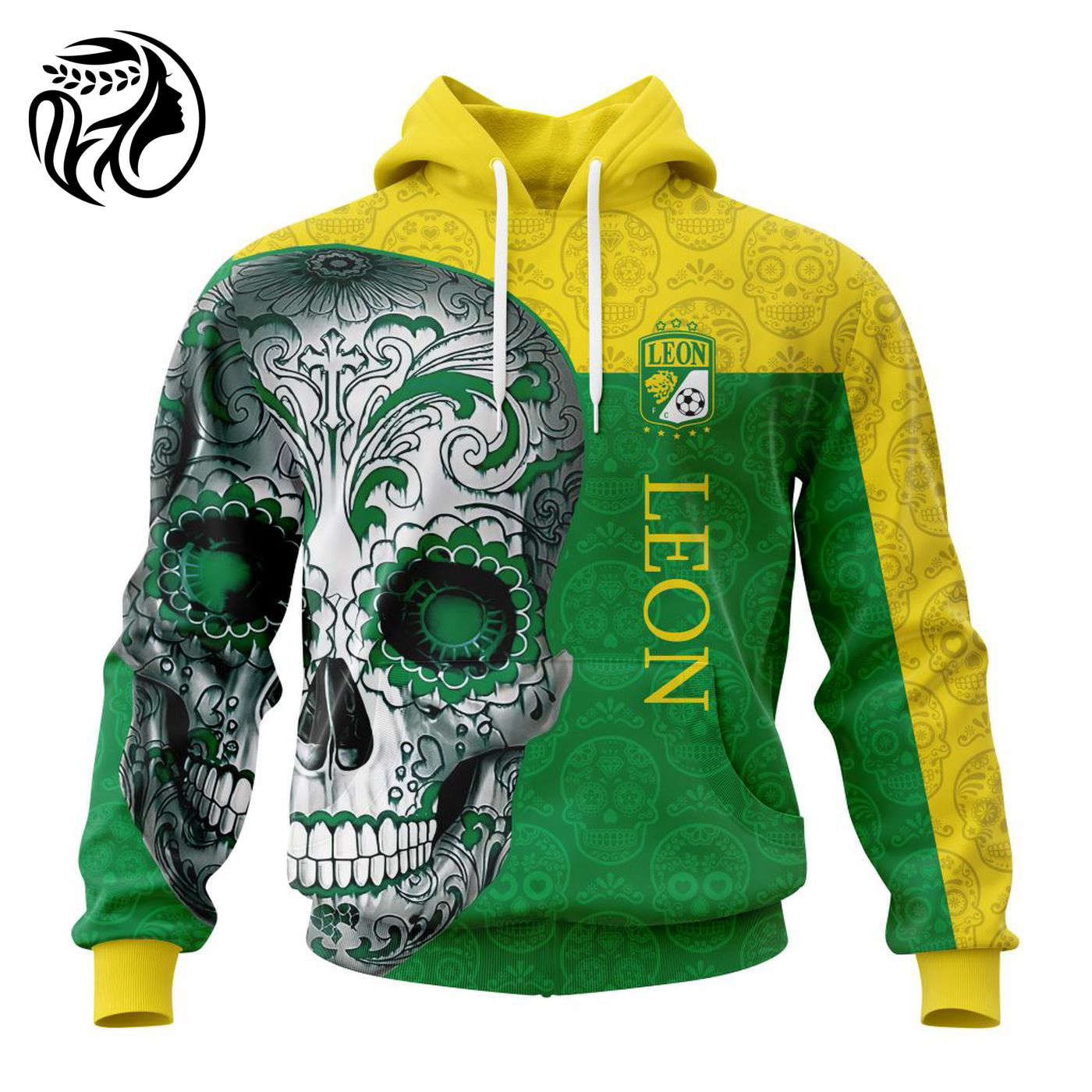LIGA MX Club Leon Special Sugar Skull Kits For Dia De Muertos ST2201 3d Printed Hoodie 3d Printed Hoodie