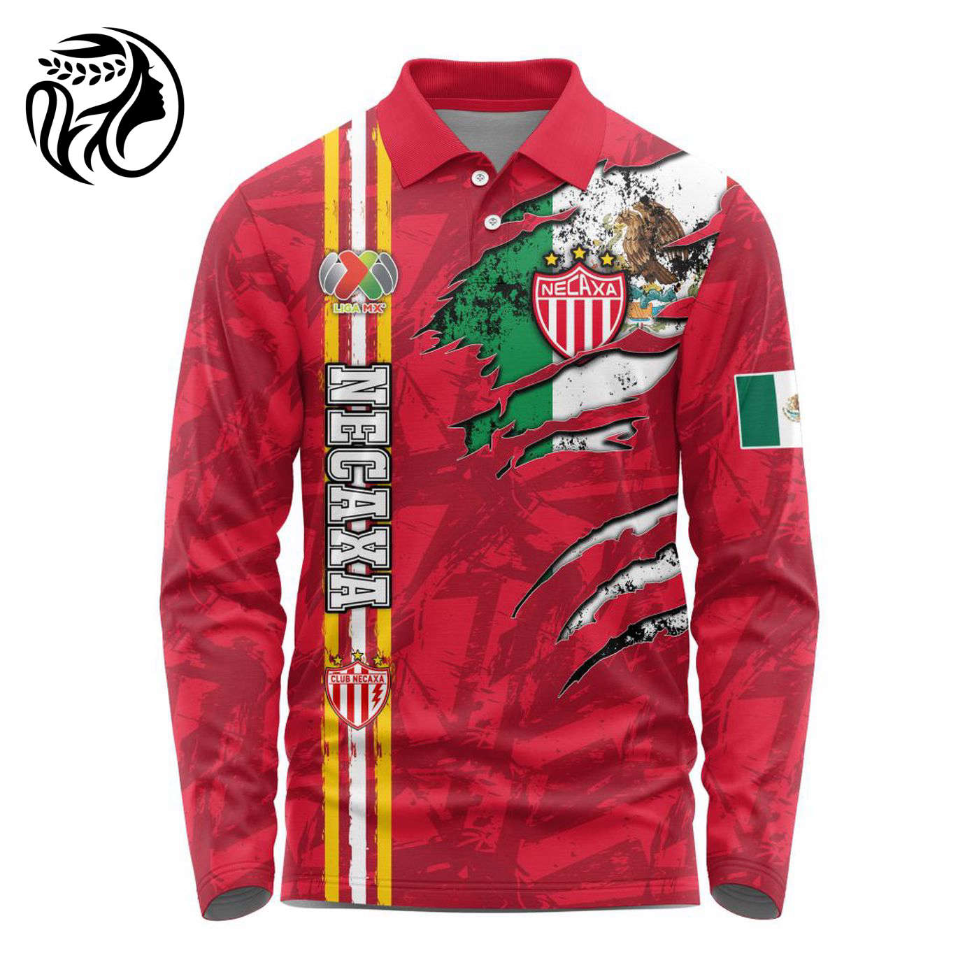 LIGA MX Club Necaxa Special Long Sleeve Polo Design Kits ST2401 3d Printed Hoodie 3d Printed Hoodie