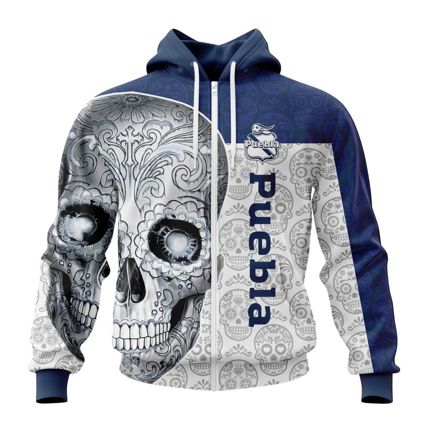 LIGA MX Club Puebla Special Sugar Skull Kits For Dia De Muertos ST2201 3d Printed Hoodie 3d Printed Hoodie