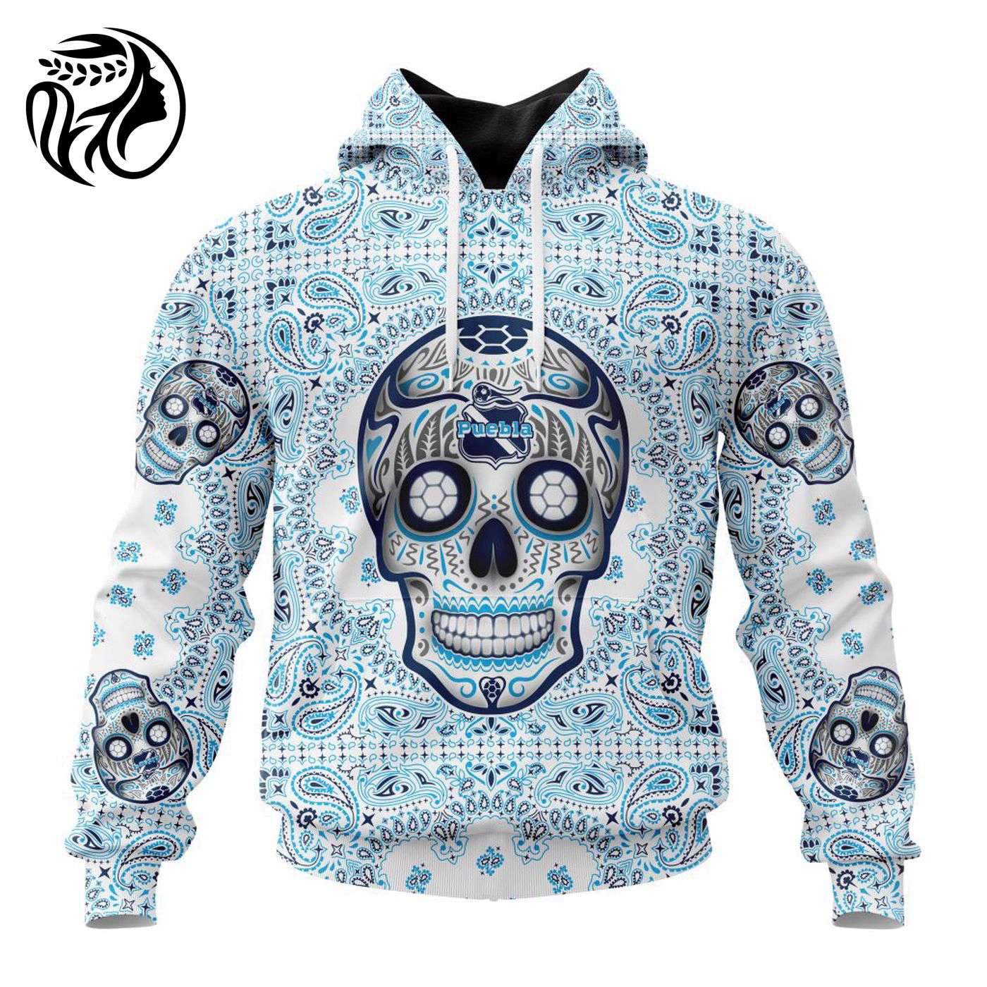 LIGA MX Club Puebla Special Sugar Skull Kits For Dia De Muertos ST2202 3d Printed Hoodie 3d Printed Hoodie