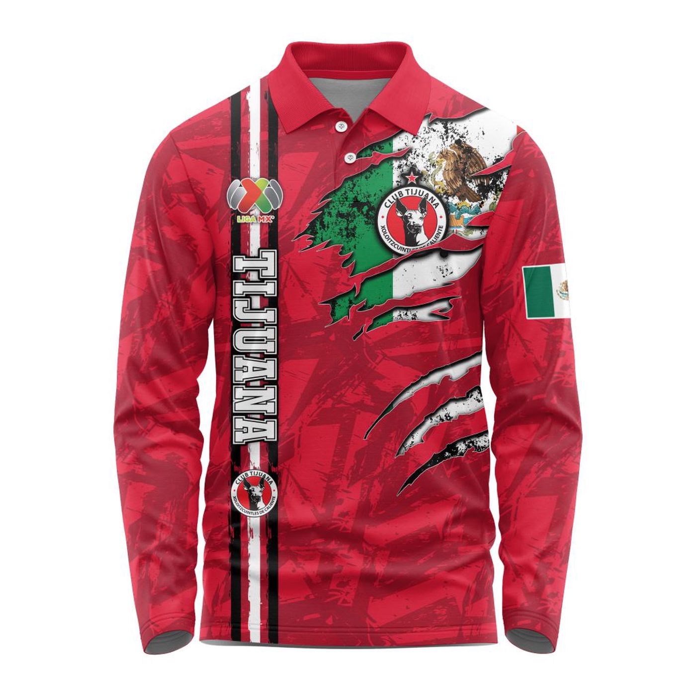 LIGA MX Club Tijuana Special Long Sleeve Polo Design Kits ST2401 3d Printed Hoodie 3d Printed Hoodie