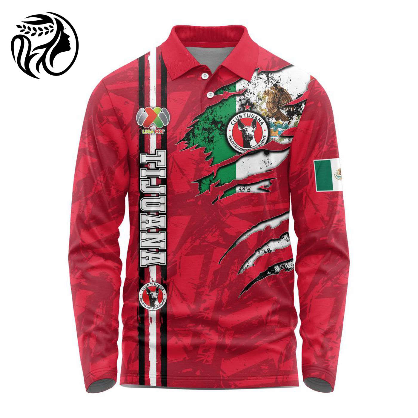 LIGA MX Club Tijuana Special Long Sleeve Polo Design Kits ST2401 3d Printed Hoodie 3d Printed Hoodie