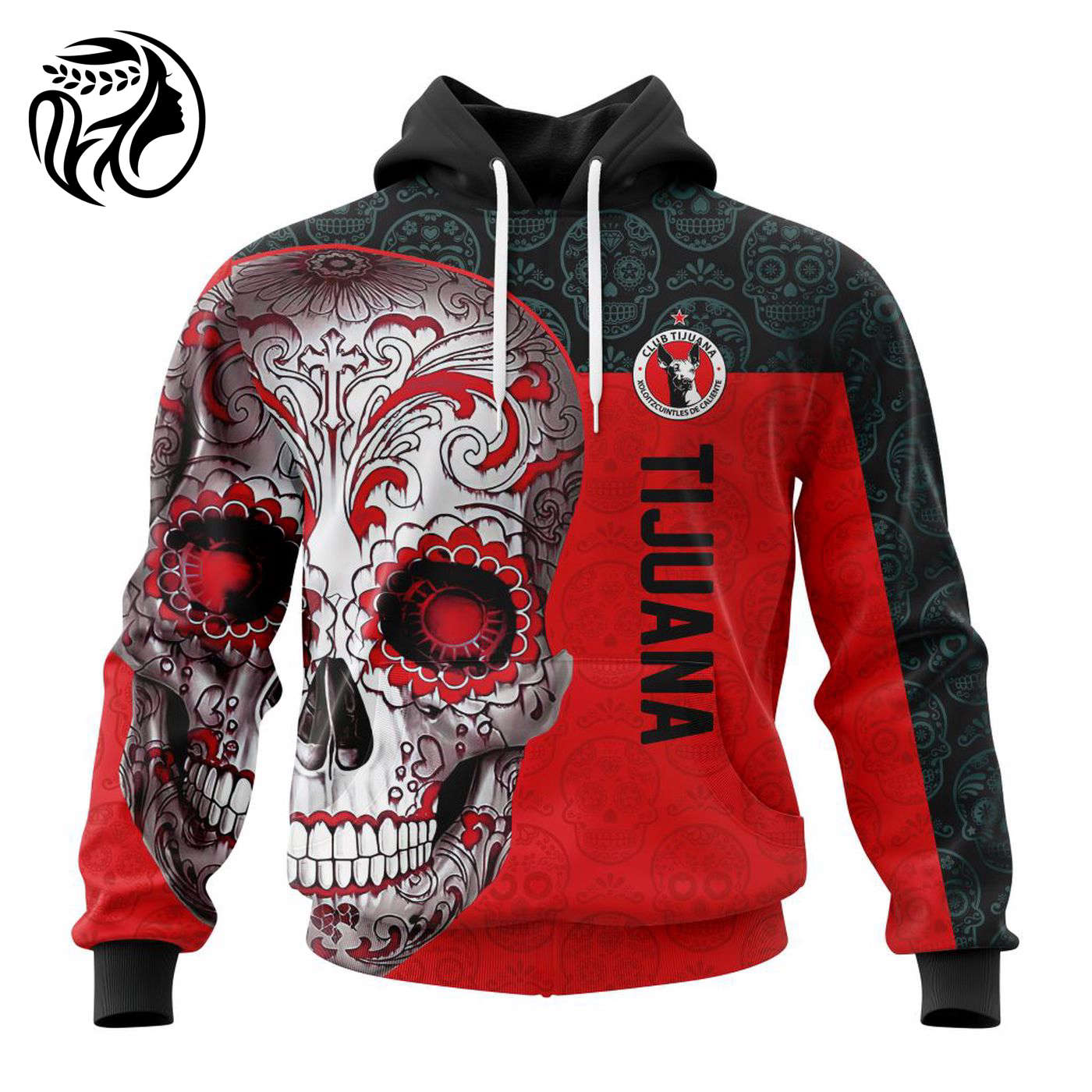 LIGA MX Club Tijuana Special Sugar Skull Kits For Dia De Muertos ST2201 3d Printed Hoodie 3d Printed Hoodie
