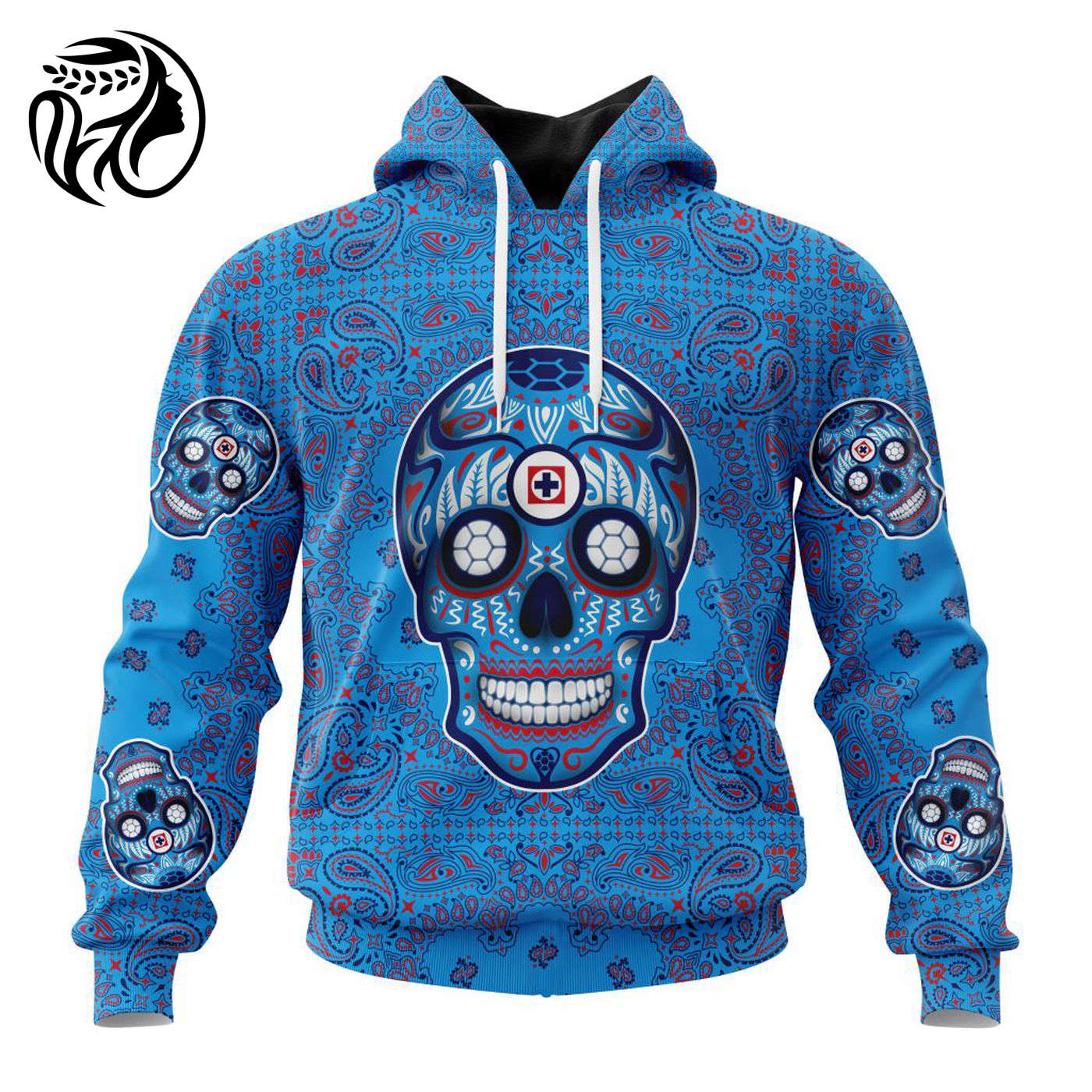 LIGA MX Cruz Azul Special Sugar Skull Kits For Dia De Muertos ST2202 3d Printed Hoodie 3d Printed Hoodie