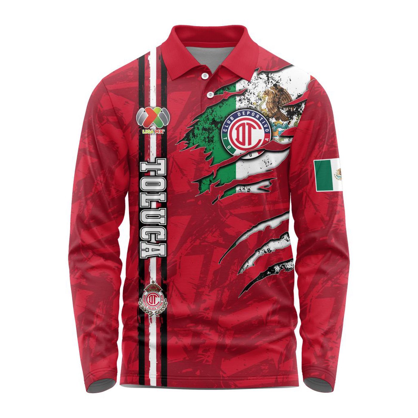 LIGA MX Deportivo Toluca Special Long Sleeve Polo Design Kits ST2401 3d Printed Hoodie 3d Printed Hoodie