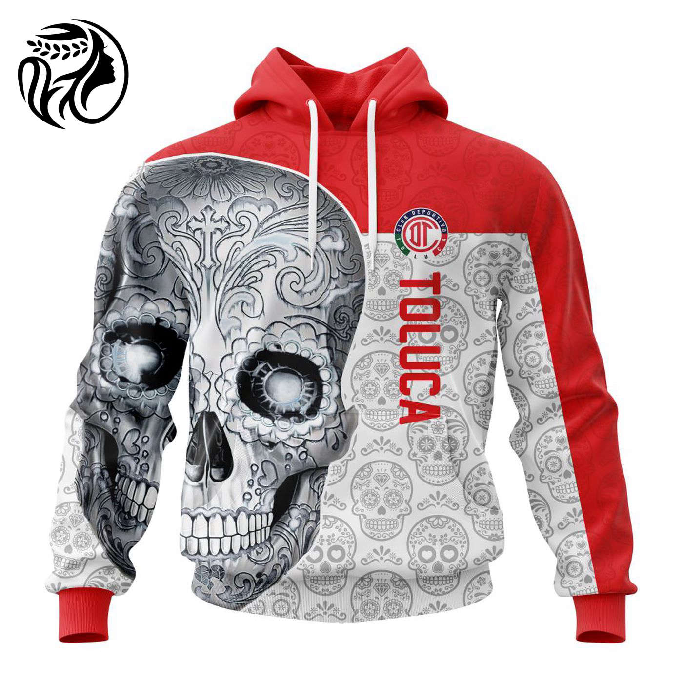 LIGA MX Deportivo Toluca Special Sugar Skull Kits For Dia De Muertos ST2201 3d Printed Hoodie 3d Printed Hoodie