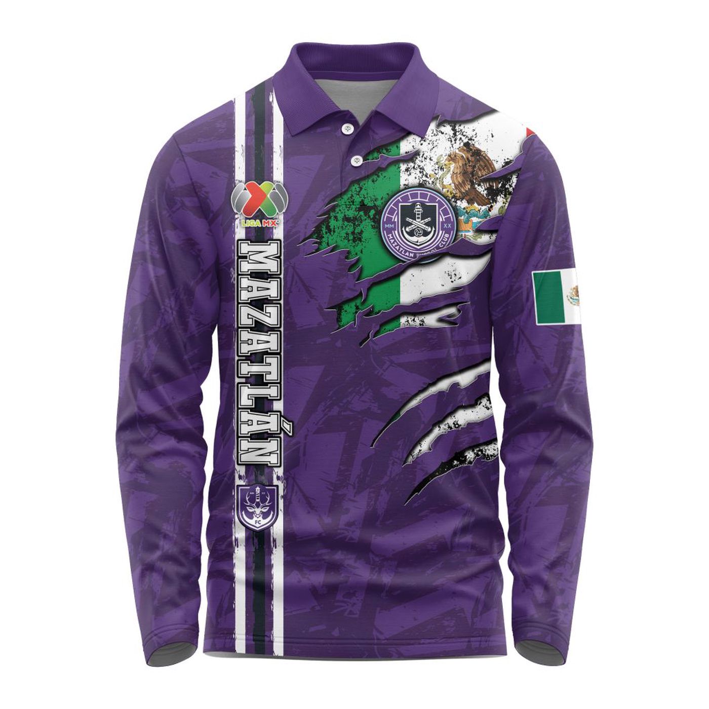 LIGA MX Mazatlan F.C Special Long Sleeve Polo Design Kits ST2401 3d Printed Hoodie 3d Printed Hoodie