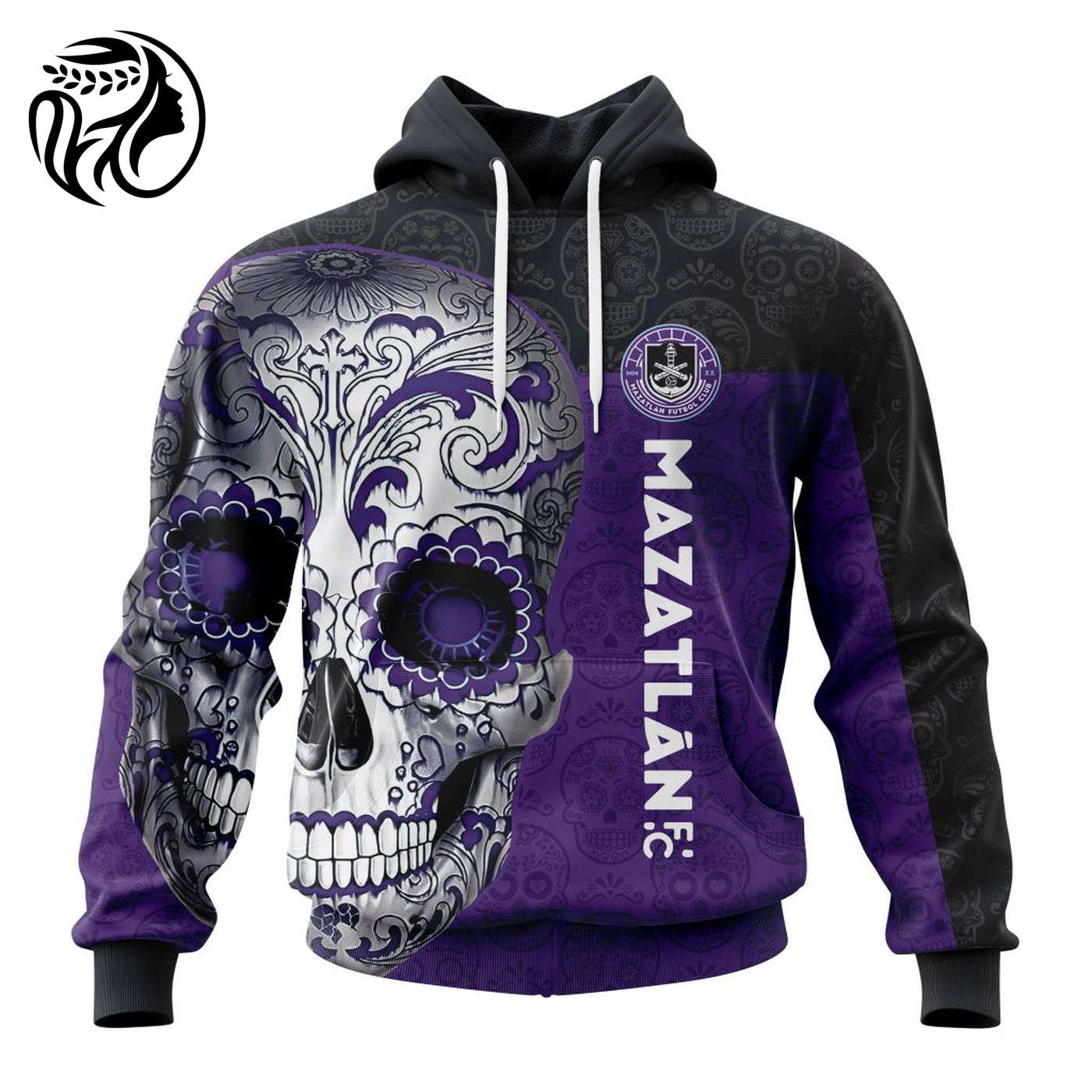 LIGA MX Mazatlan F.C Special Sugar Skull Kits For Dia De Muertos ST2201 3d Printed Hoodie 3d Printed Hoodie