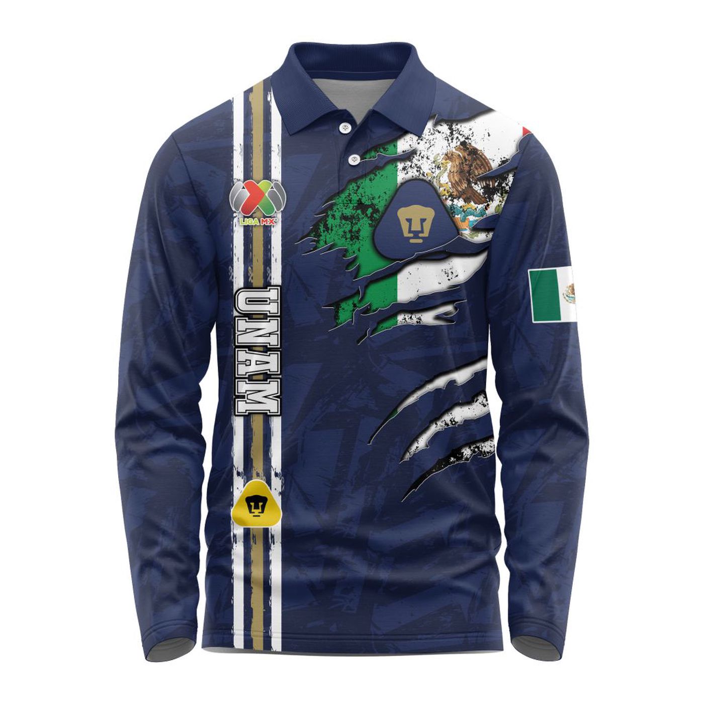 LIGA MX Pumas UNAM Special Long Sleeve Polo Design Kits ST2401 3d Printed Hoodie 3d Printed Hoodie