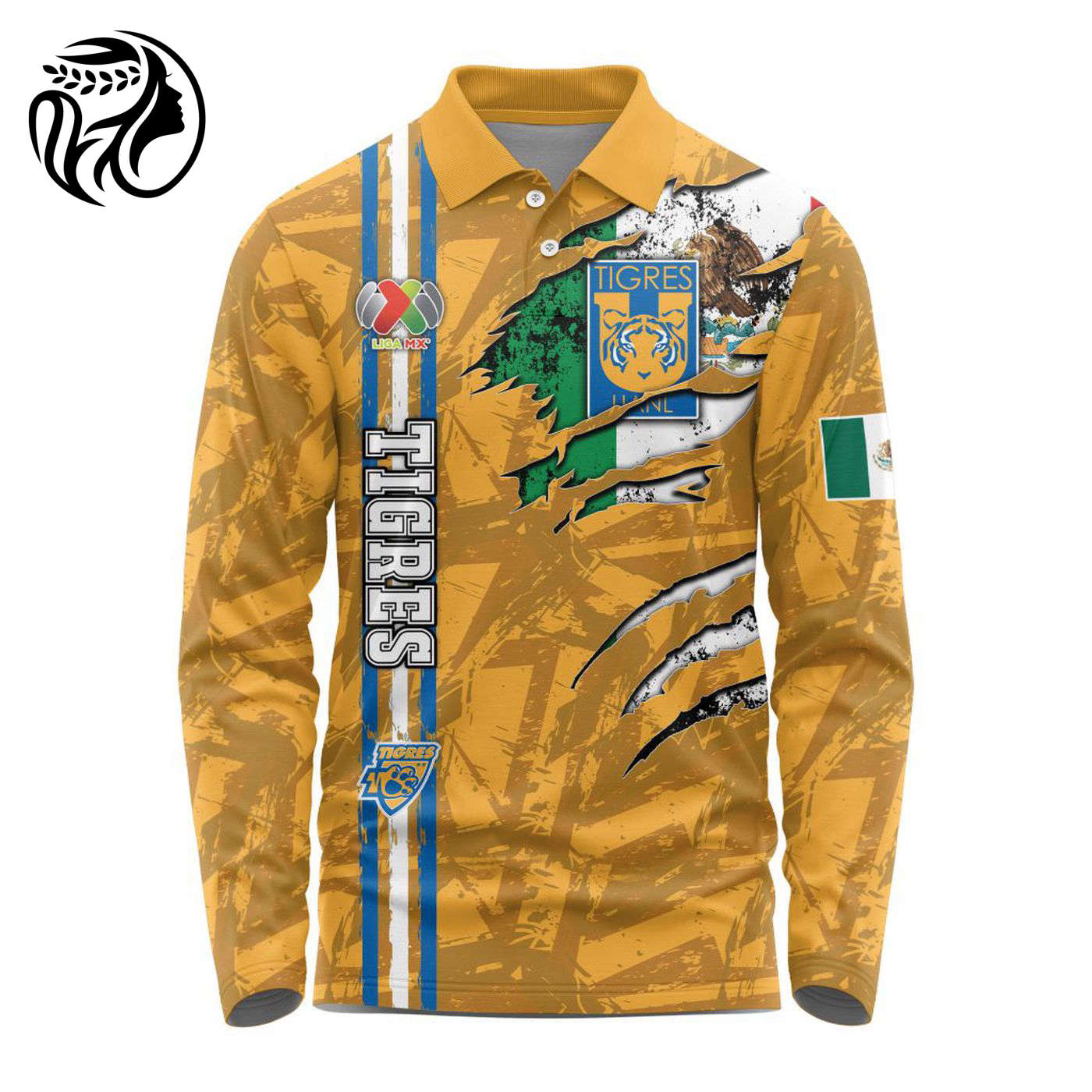 LIGA MX Tigres UANL Special Long Sleeve Polo Design Kits ST2401 3d Printed Hoodie 3d Printed Hoodie