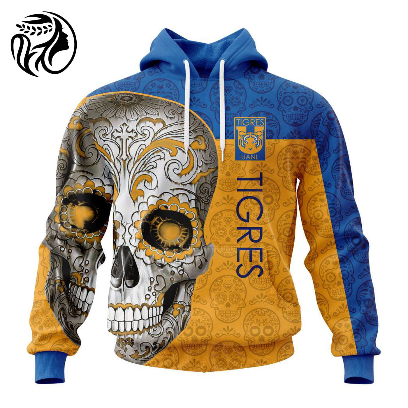 LIGA MX Tigres UANL Special Sugar Skull Kits For Dia De Muertos ST2201 3d Printed Hoodie 3d Printed Hoodie