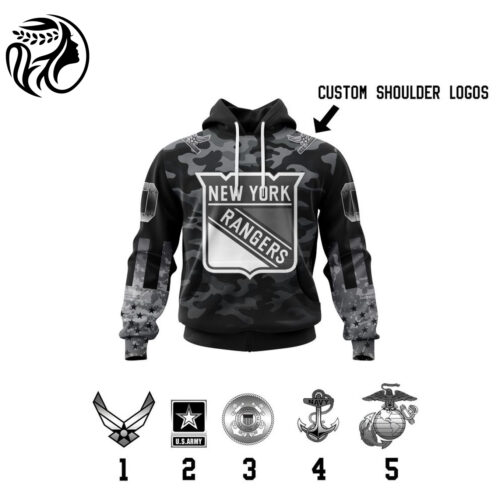 New York Rangers | Specialized Kits With Camo Color And You Can Customs YourService Branches 3d Printed Hoodie 3d Printed Hoodie