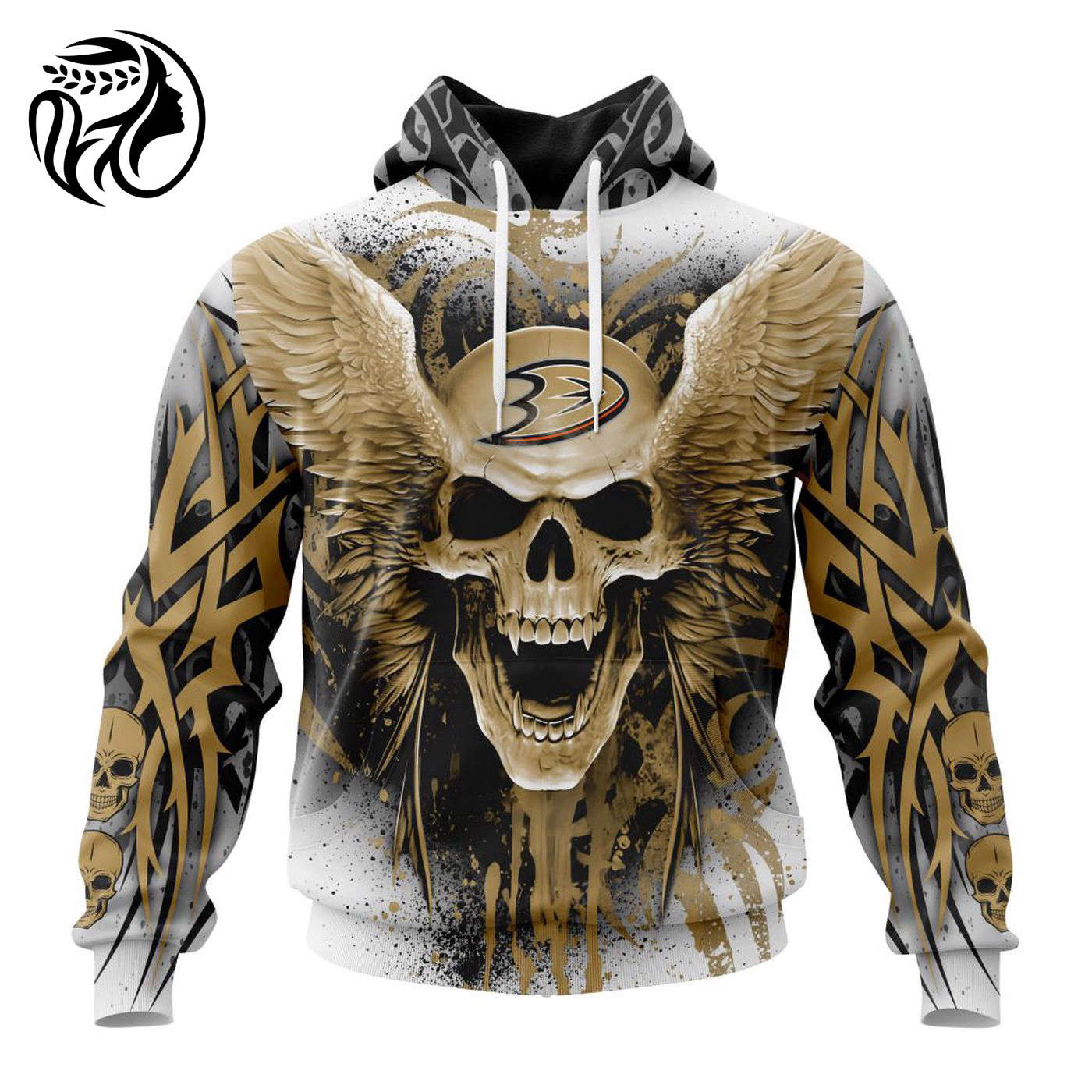 NHL Anaheim Ducks Special Kits With Skull Art ST2202 3d Printed Hoodie 3d Printed Hoodie