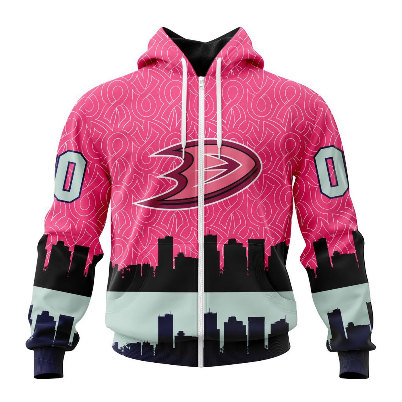 NHL Anaheim Ducks | Specialized Unisex Kits Hockey Fights Against Cancer V0222 3d Printed Hoodie 3d Printed Hoodie