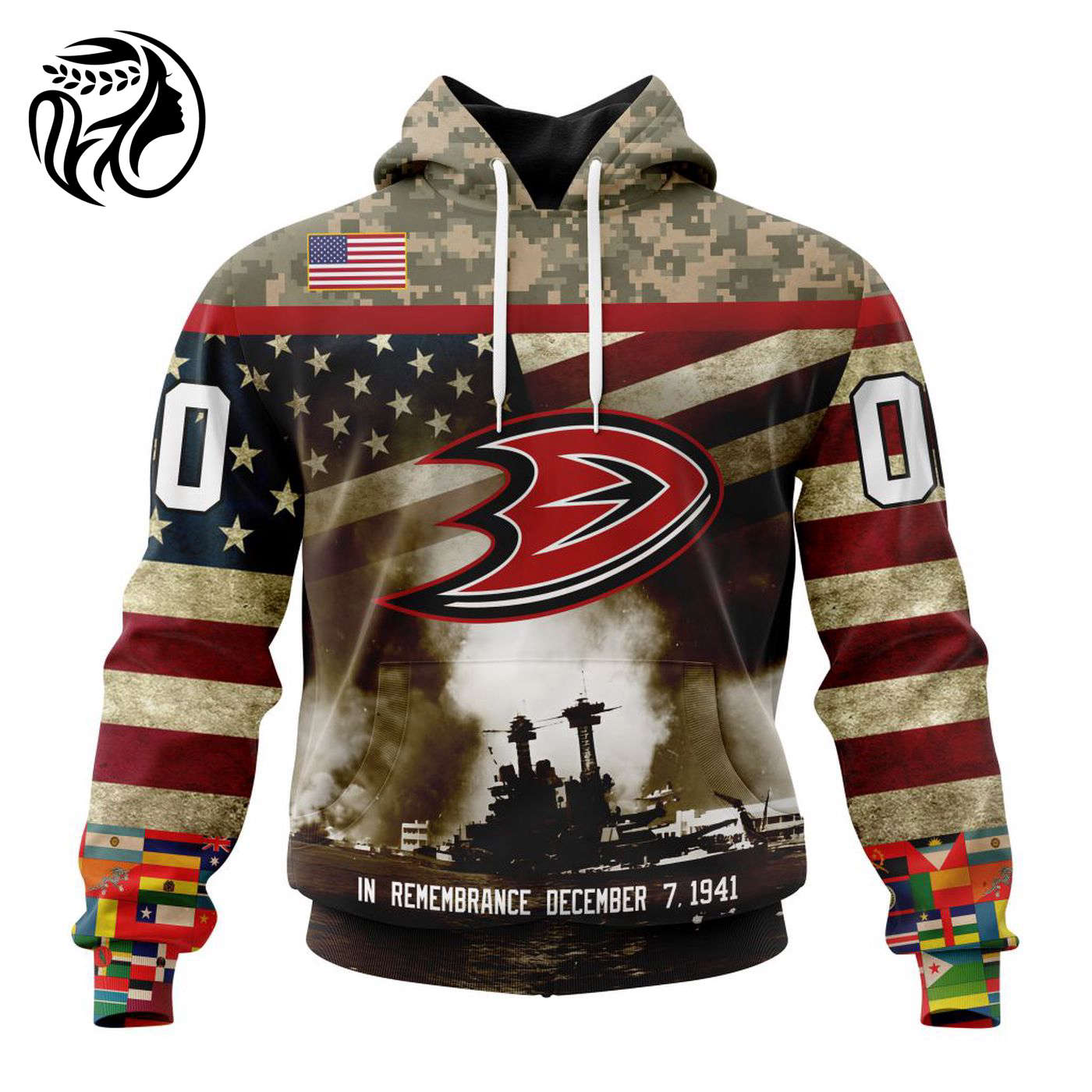 NHL Anaheim Ducks | Specialized Unisex Kits Remember Pearl Harbor 3d Printed Hoodie 3d Printed Hoodie