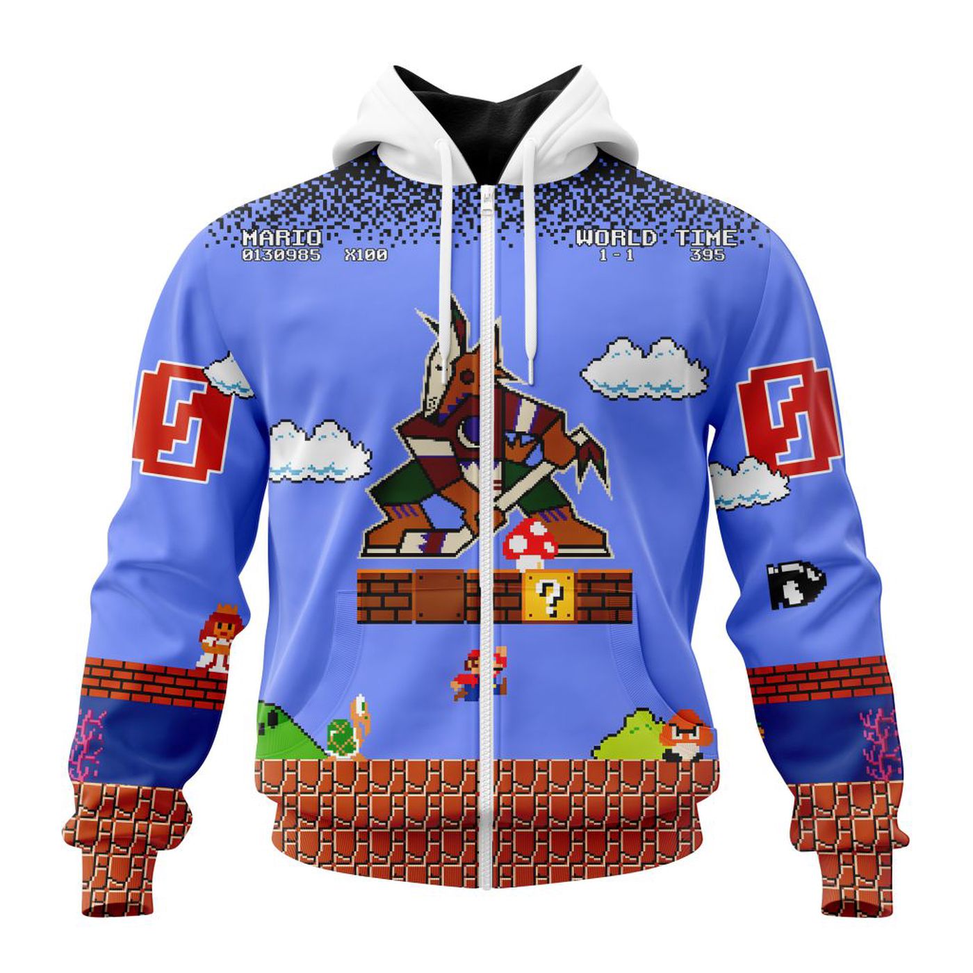 NHL Arizona Coyotes Special Kits With Super Mario Game Design 3d Printed Hoodie 3d Printed Hoodie