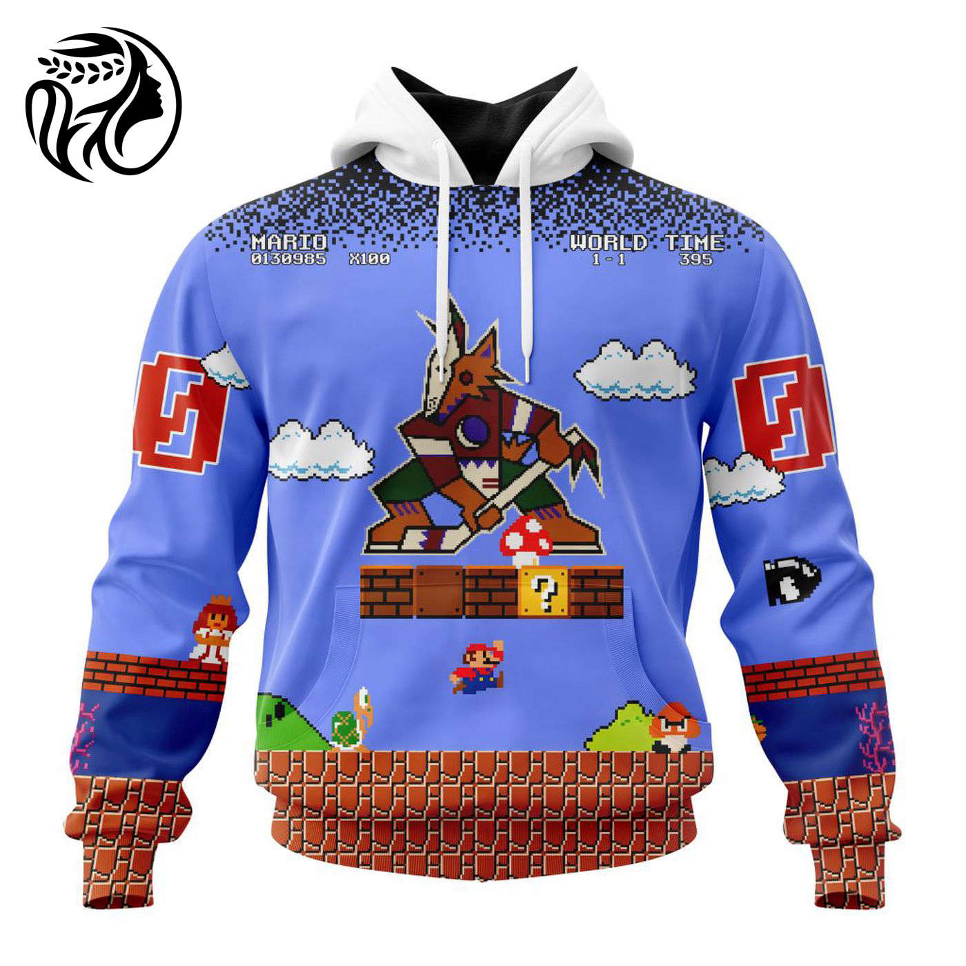 NHL Arizona Coyotes Special Kits With Super Mario Game Design 3d Printed Hoodie 3d Printed Hoodie