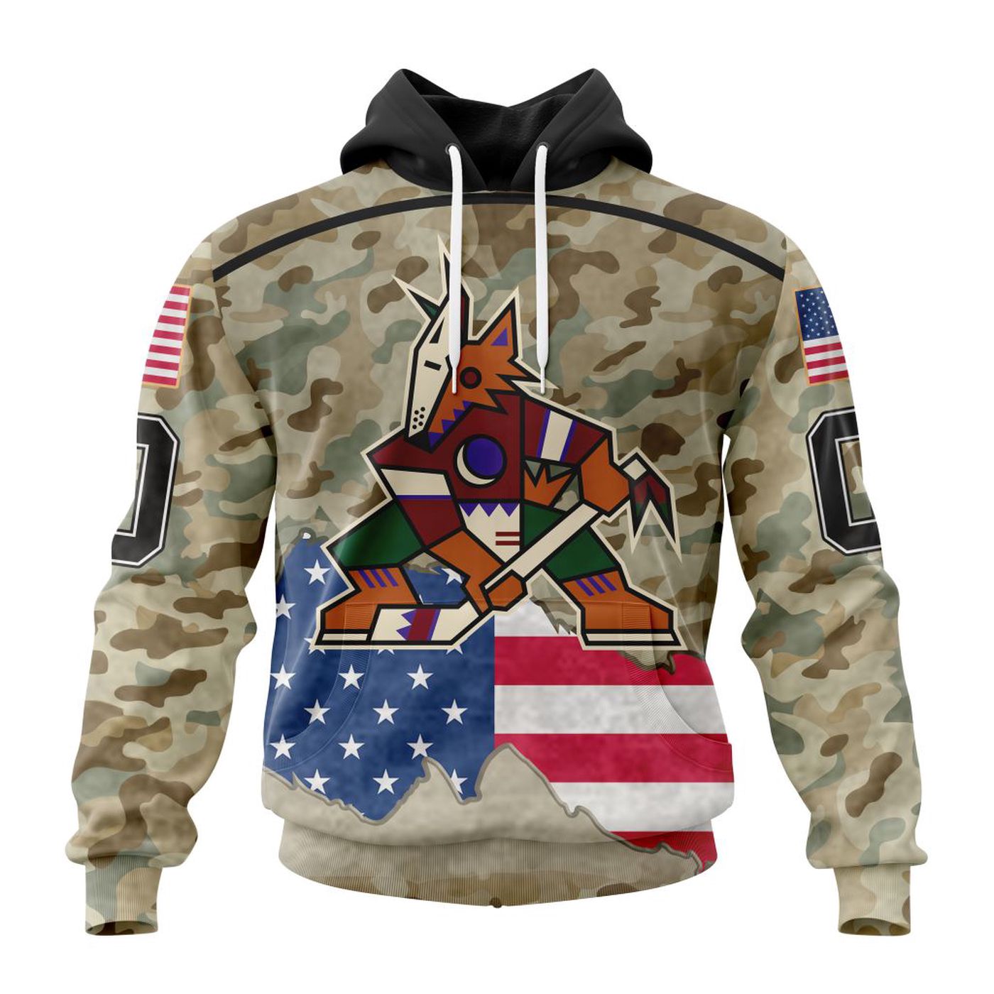 NHL Arizona Coyotes | Specialized Kits For United State With Camo Color 3d Printed Hoodie 3d Printed Hoodie