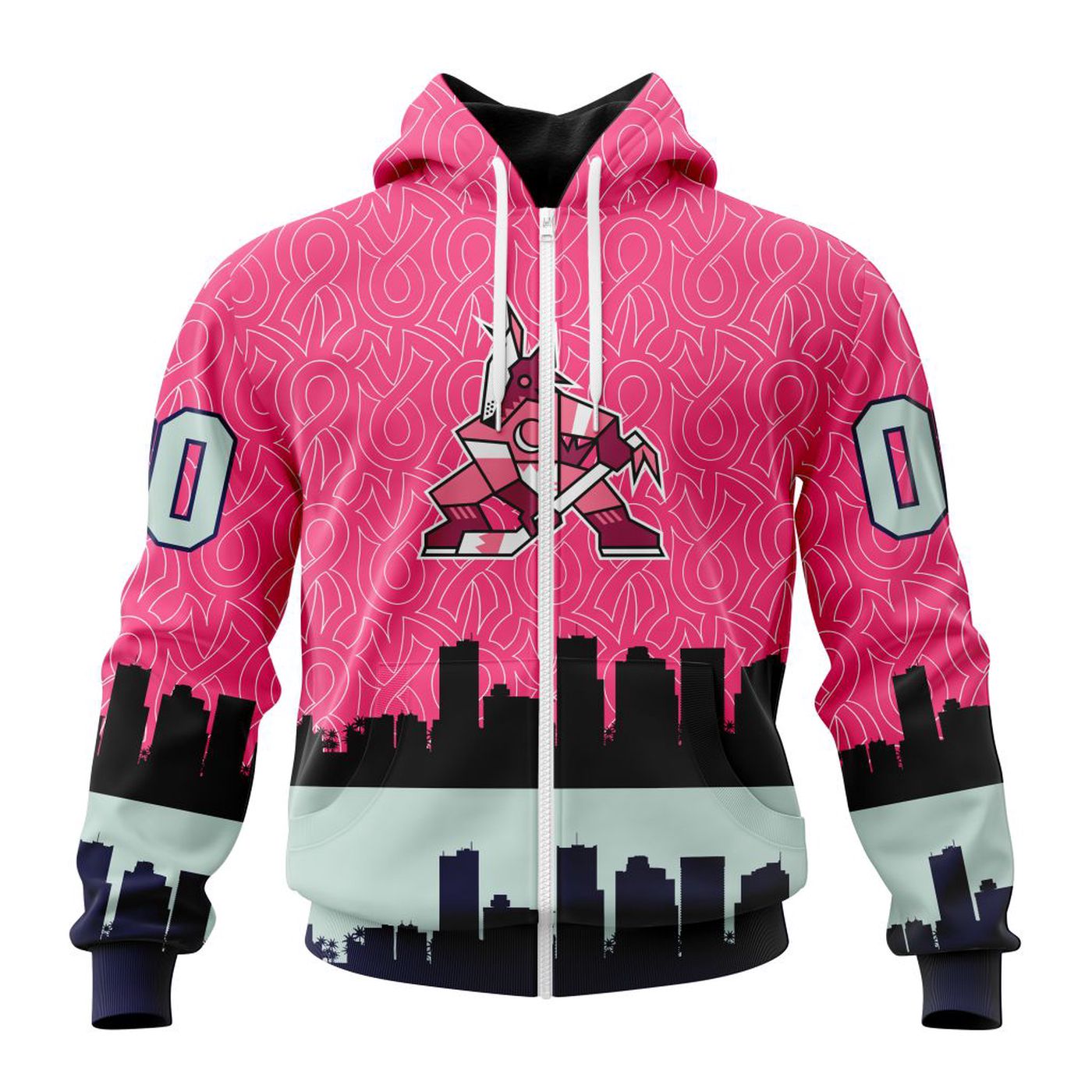NHL Arizona Coyotes | Specialized Unisex Kits Hockey Fights Against Cancer V0222 3d Printed Hoodie 3d Printed Hoodie