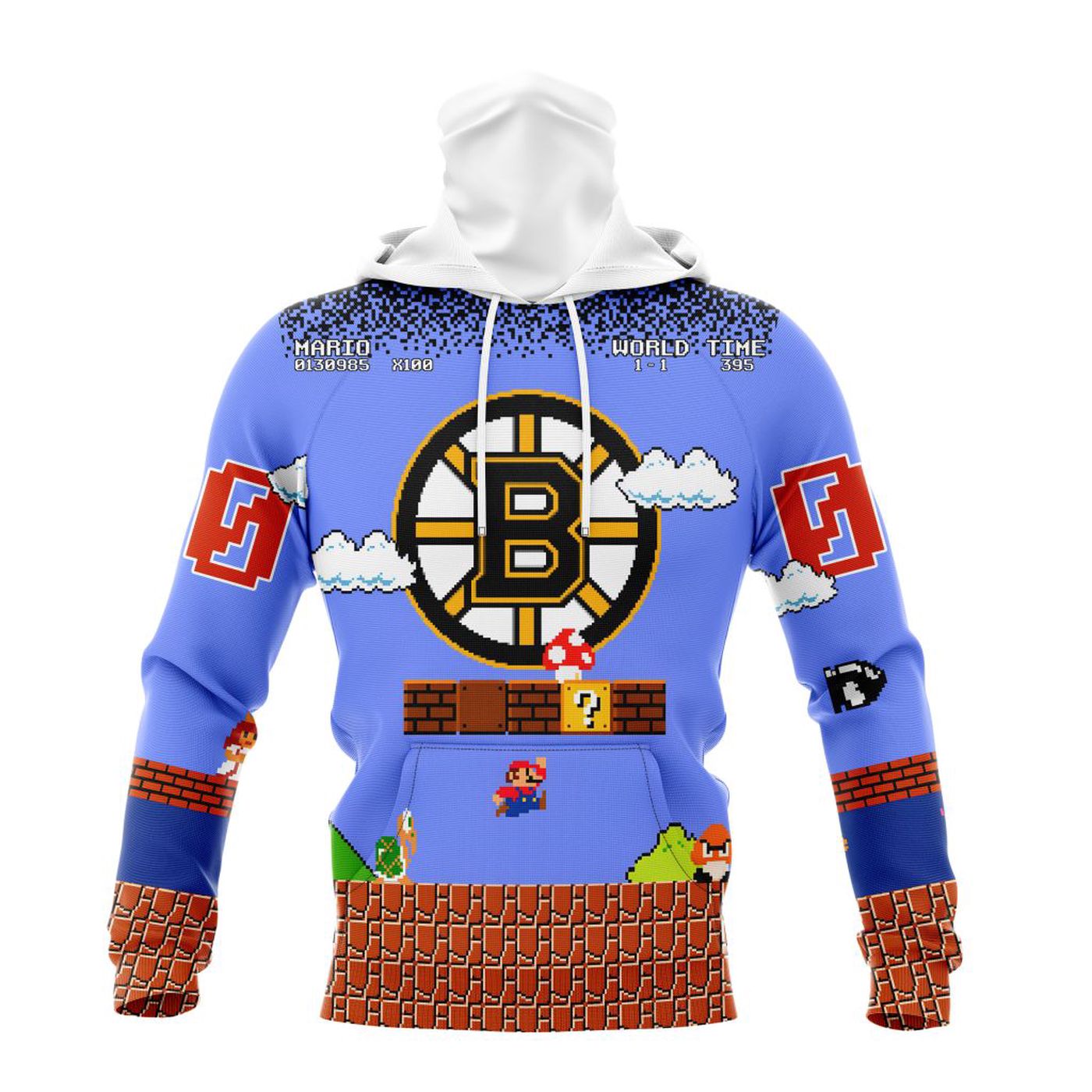 NHL Boston Bruins Special Kits With Super Mario Game Design 3d Printed Hoodie 3d Printed Hoodie