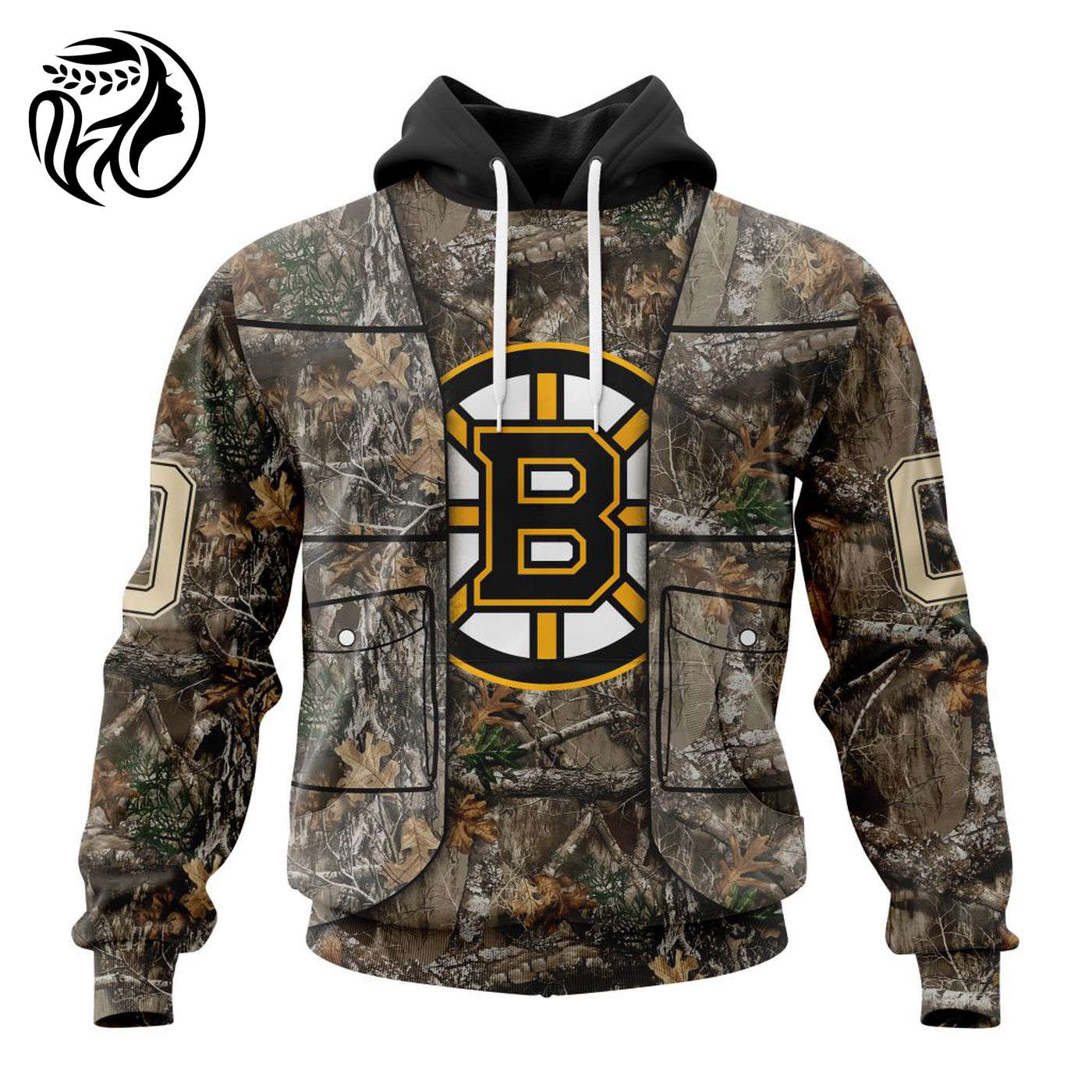 NHL Boston Bruins Specialized Unisex Vest Kits With Realtree Camo 3d Printed Hoodie 3d Printed Hoodie