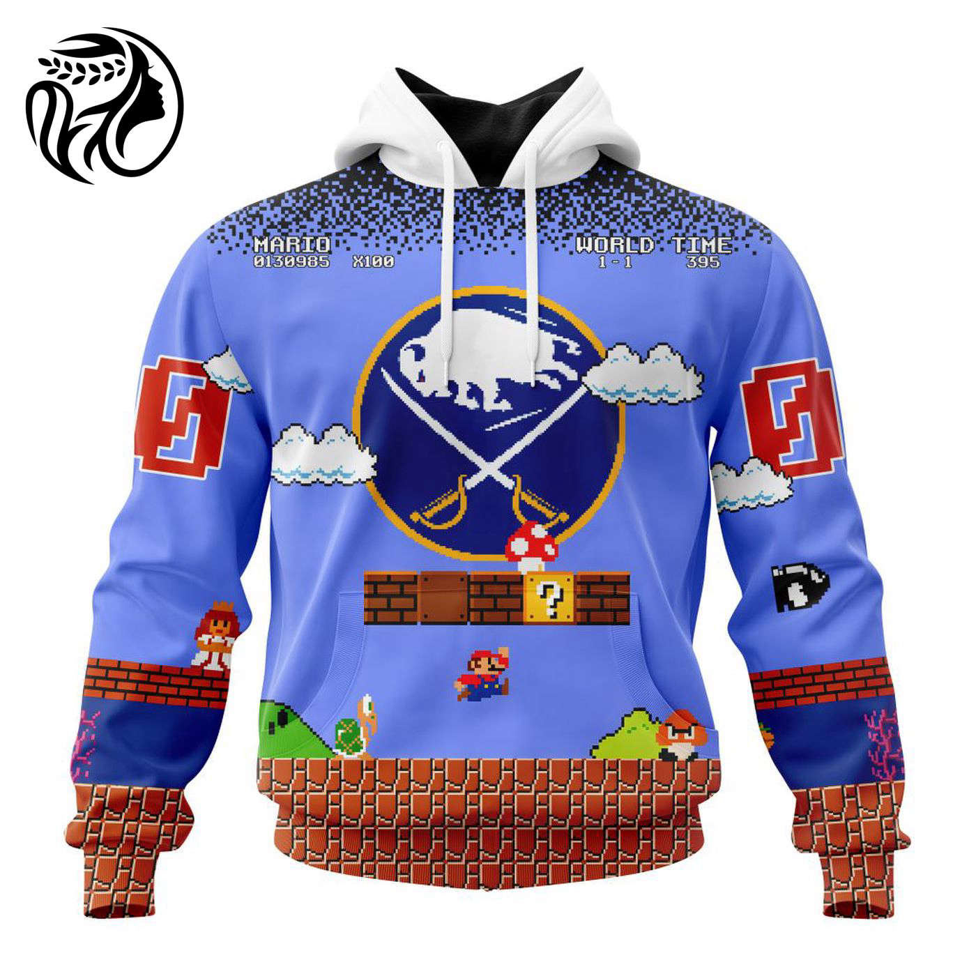 NHL Buffalo Sabres Special Kits With Super Mario Game Design 3d Printed Hoodie 3d Printed Hoodie
