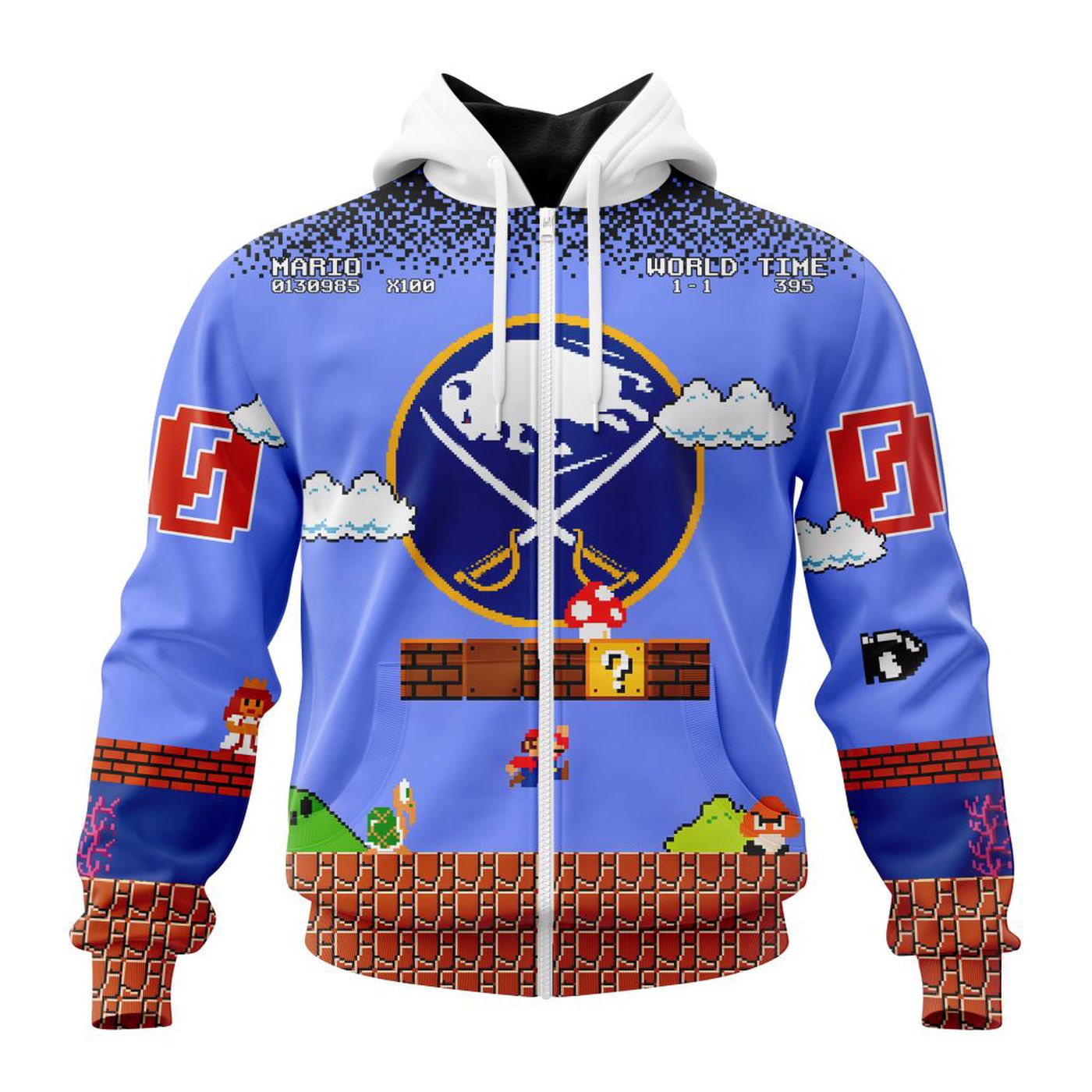 NHL Buffalo Sabres Special Kits With Super Mario Game Design 3d Printed Hoodie 3d Printed Hoodie
