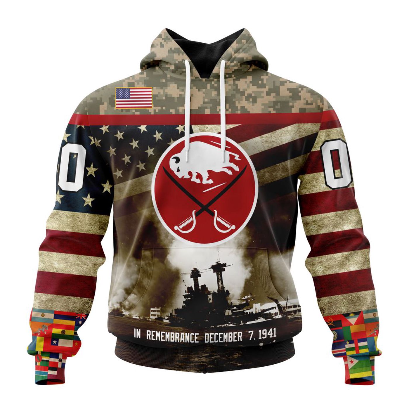 NHL Buffalo Sabres | Specialized Unisex Kits Remember Pearl Harbor 3d Printed Hoodie 3d Printed Hoodie
