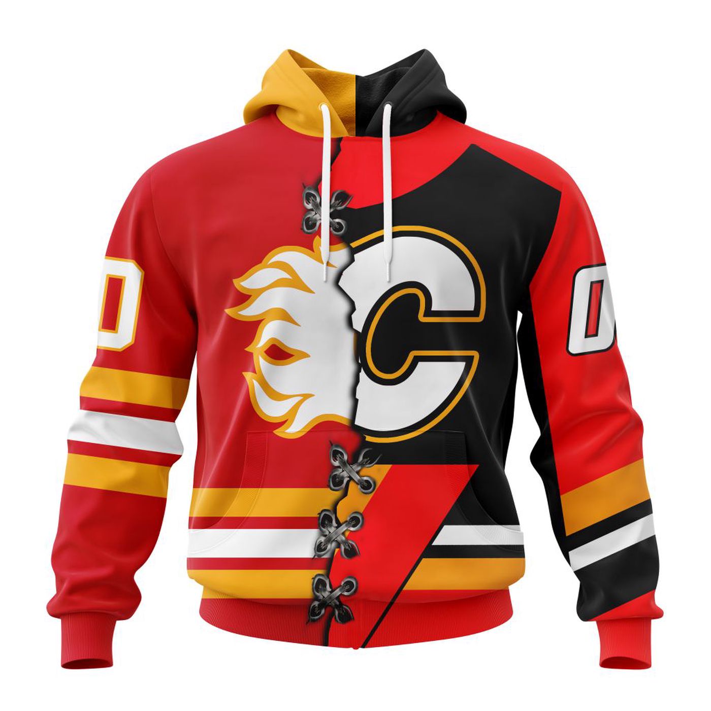 NHL Calgary Flames Special Home Mix Reverse Retro Personalized Kits 3d Printed Hoodie 3d Printed Hoodie
