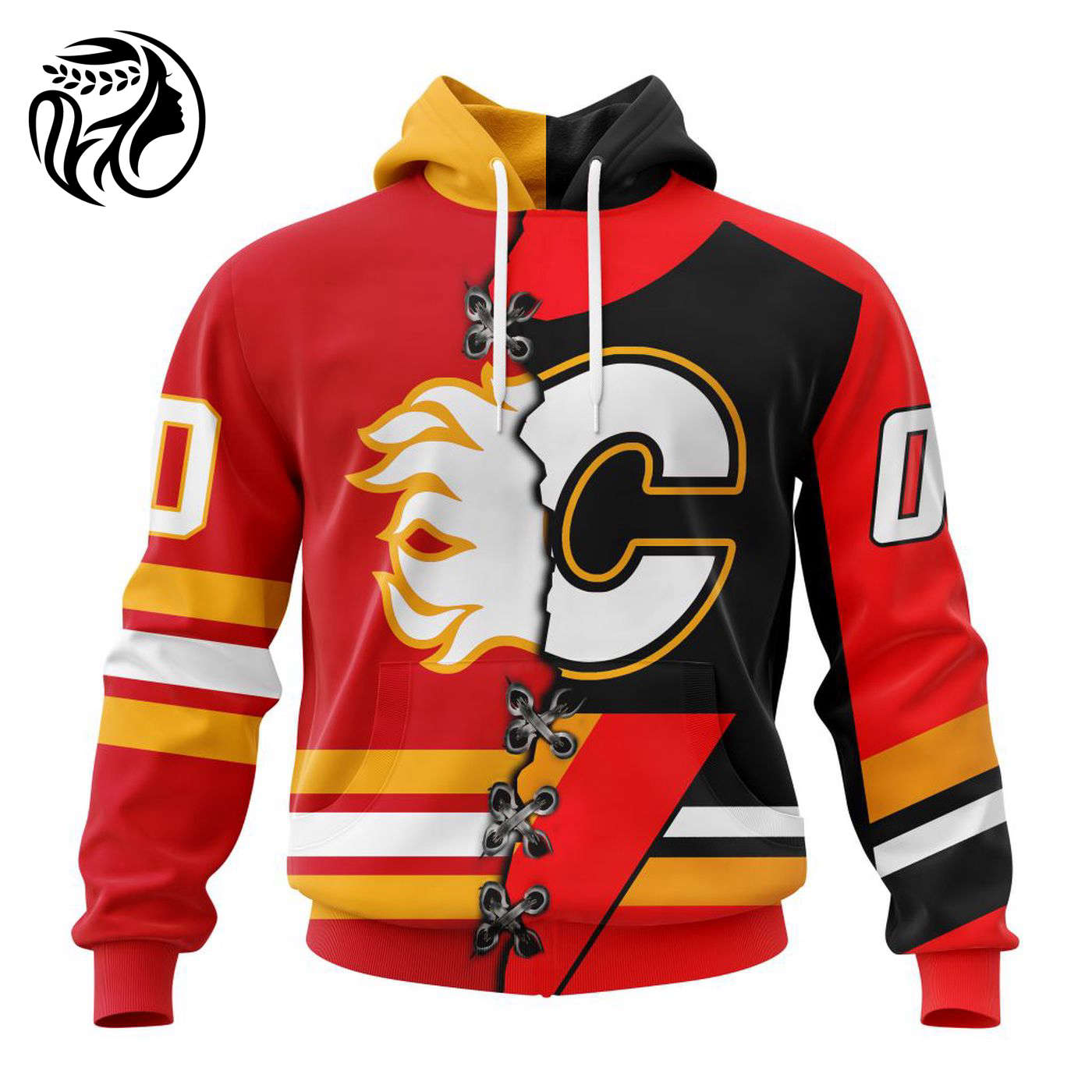 NHL Calgary Flames Special Home Mix Reverse Retro Personalized Kits 3d Printed Hoodie 3d Printed Hoodie