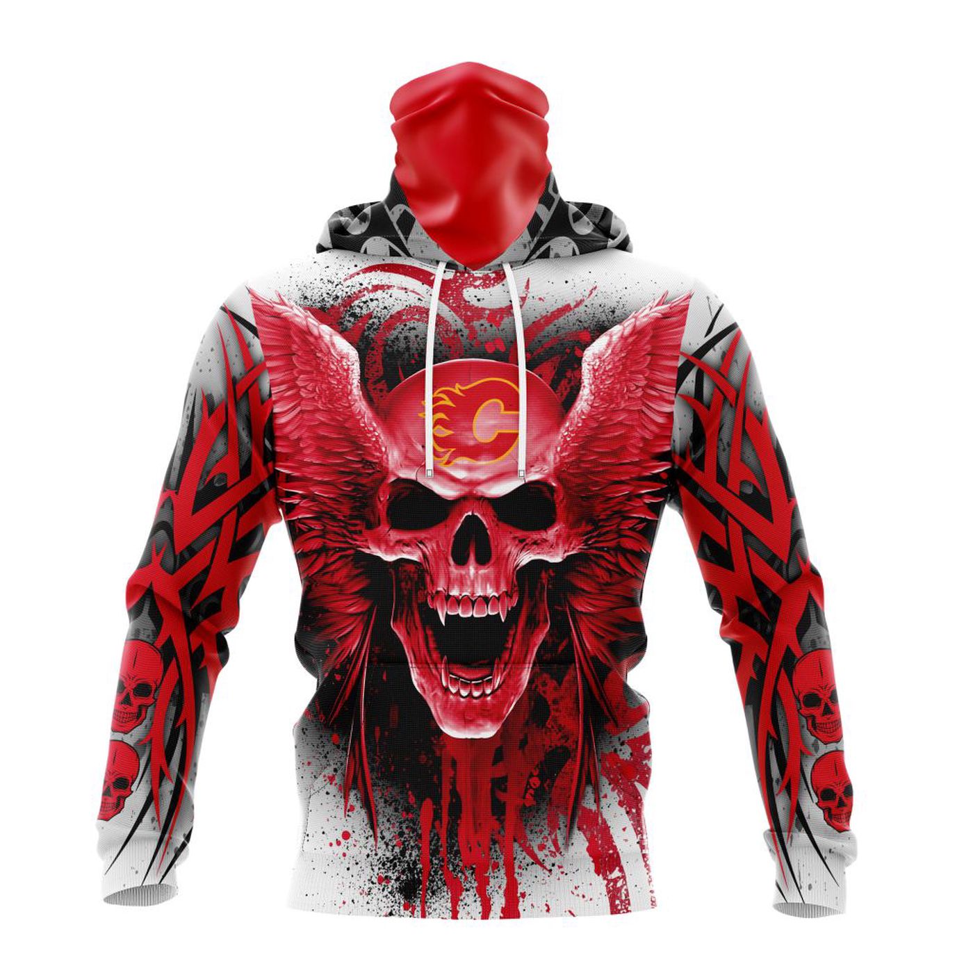 NHL Calgary Flames Special Kits With Skull Art ST2202 3d Printed Hoodie 3d Printed Hoodie