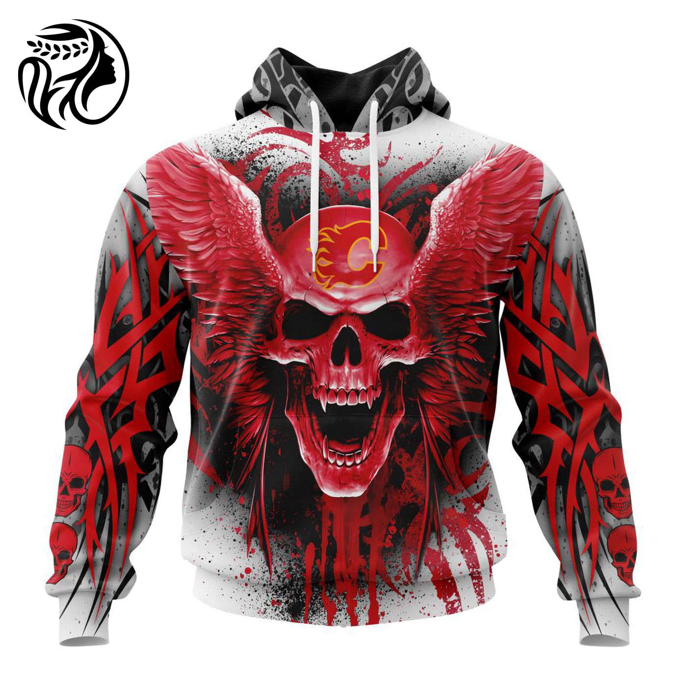 NHL Calgary Flames Special Kits With Skull Art ST2202 3d Printed Hoodie 3d Printed Hoodie