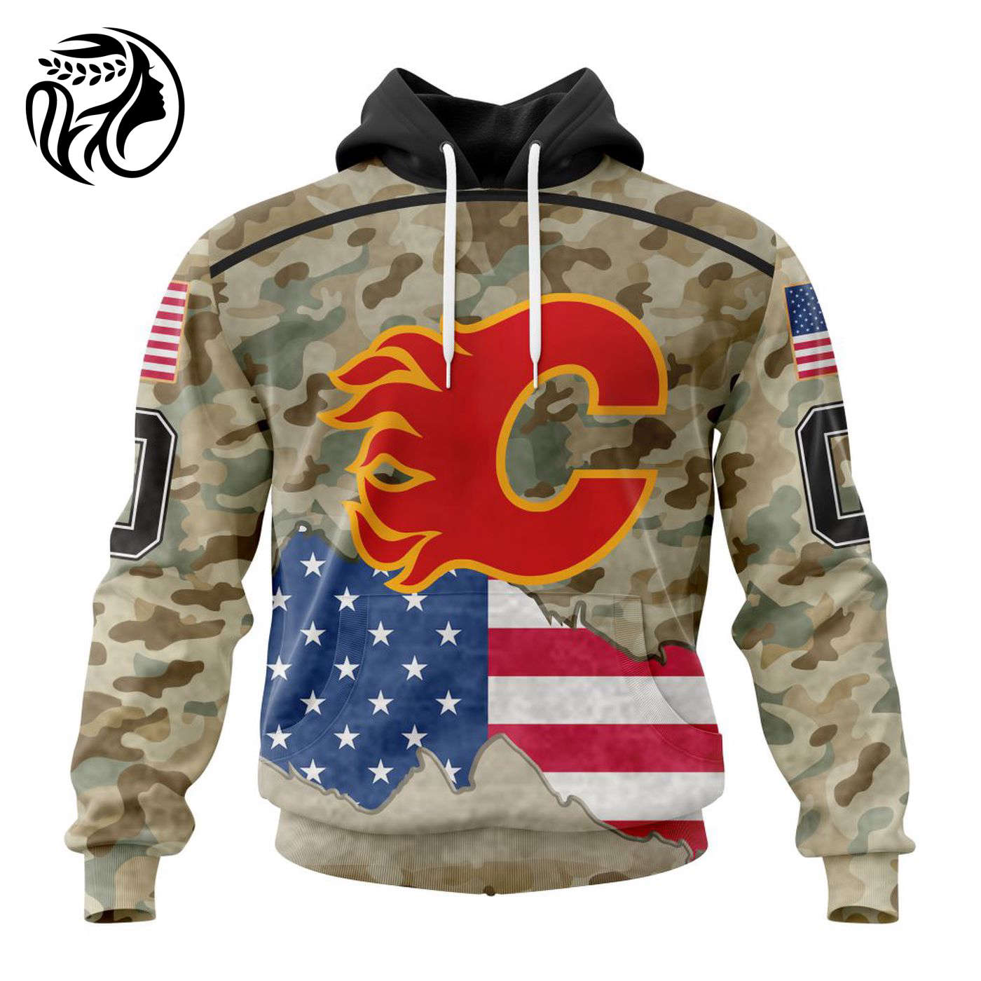 NHL Calgary Flames | Specialized Kits For United State With Camo Color 3d Printed Hoodie 3d Printed Hoodie